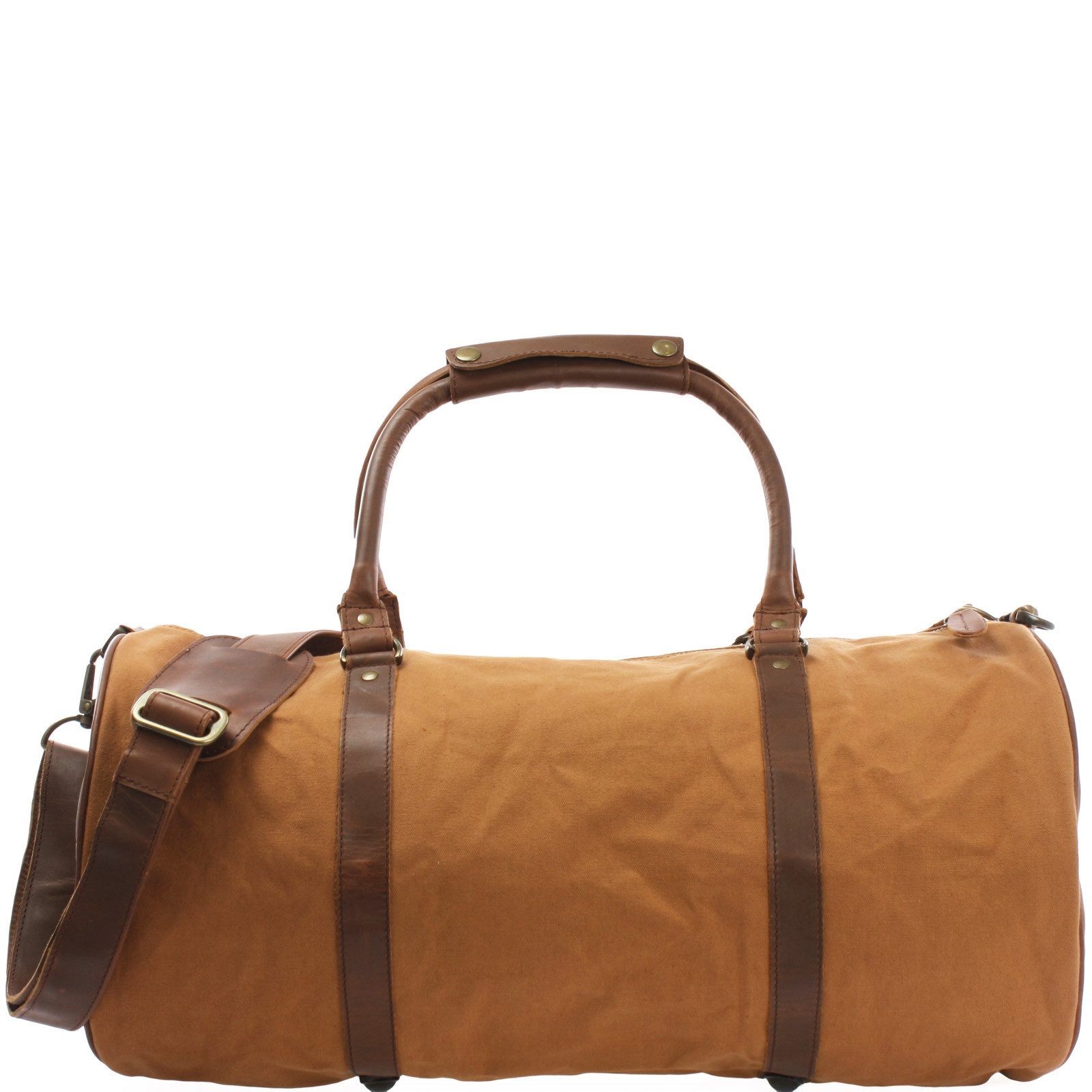 LECONI Невеликі сумки для поїздок Reisetasche Damen & Herren Sporttasche vintage Leder + Canvas LE2004, Gewachster Canvas – Lederapplikationen – 53×28×28 cm