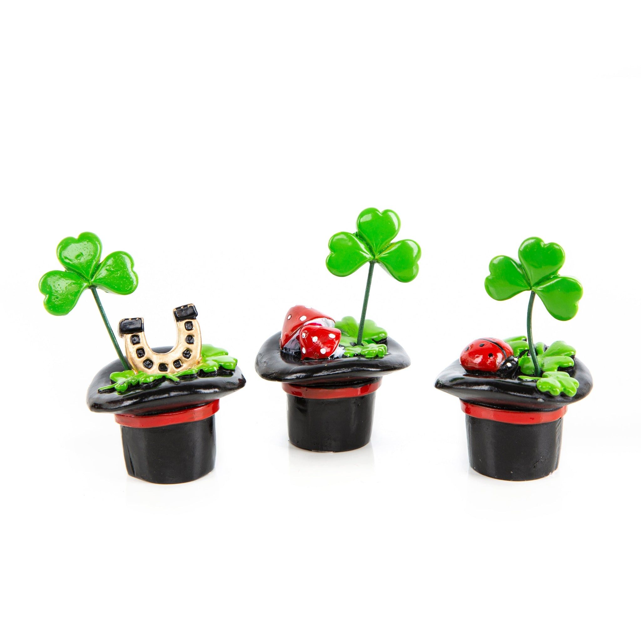 Logbuch-Verlag Dekofigur 3 Glücksbringer kleine Geschenke Zylinder mit Klee günstig online kaufen