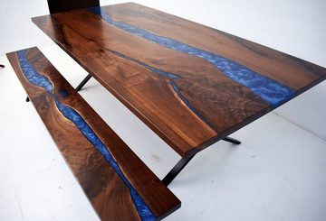 JVmoebel Essgruppe, Design Tisch Bank Esstisch Küchentisch Massiv Echtholz Wohnzimmer