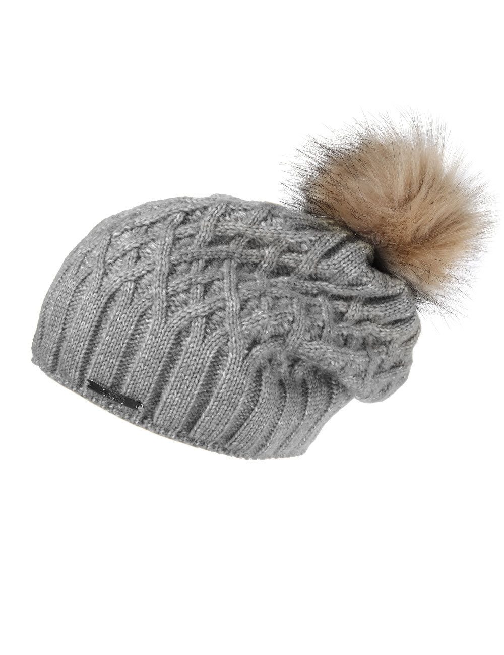 CAPO Strickmütze CAPO-CERRI CAP fake fur pompon (1-St)