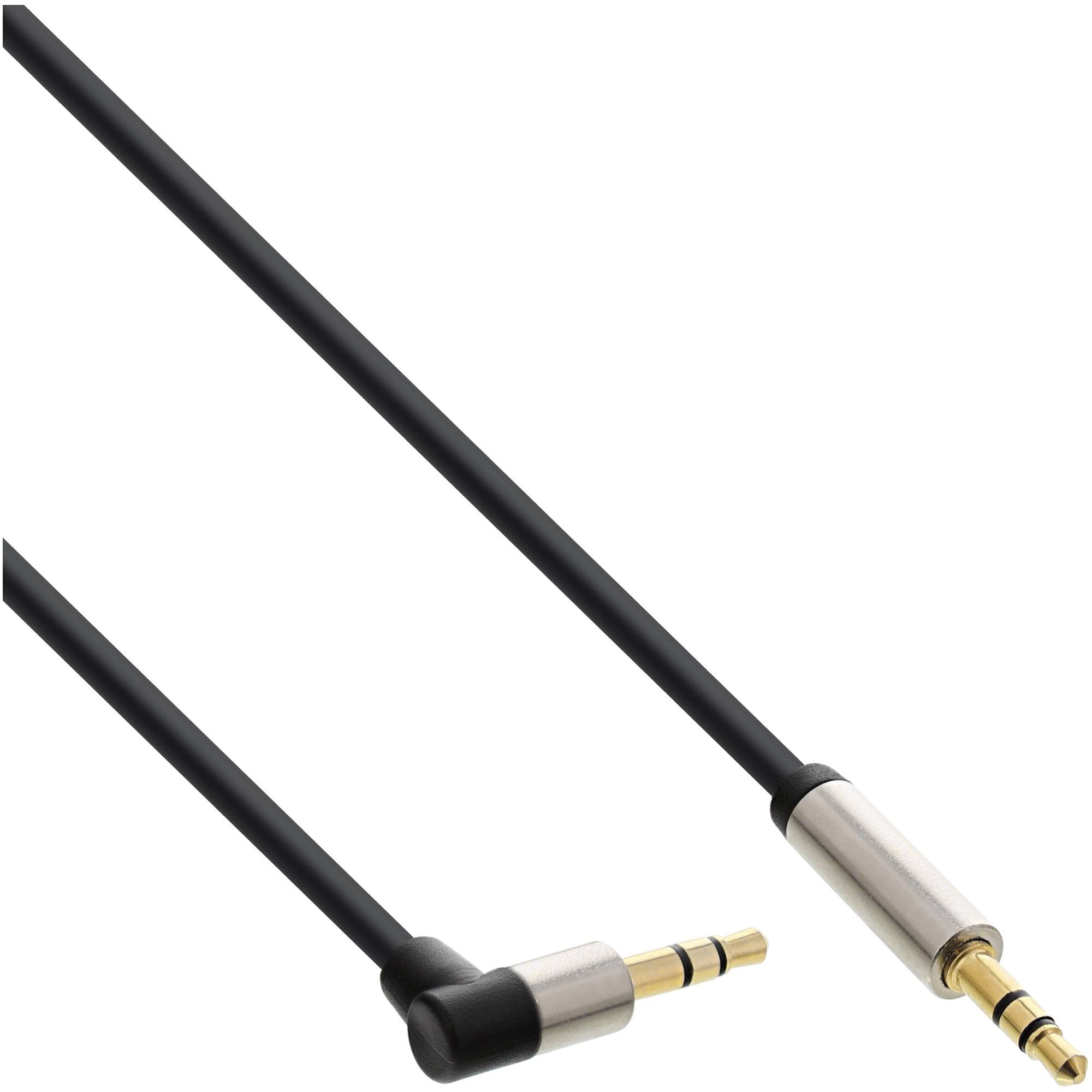 InLine® Slim Audio Kabel Klinke 3,5mm ST/ST, gewinkelt, Stereo, 10m Audio-Kabel