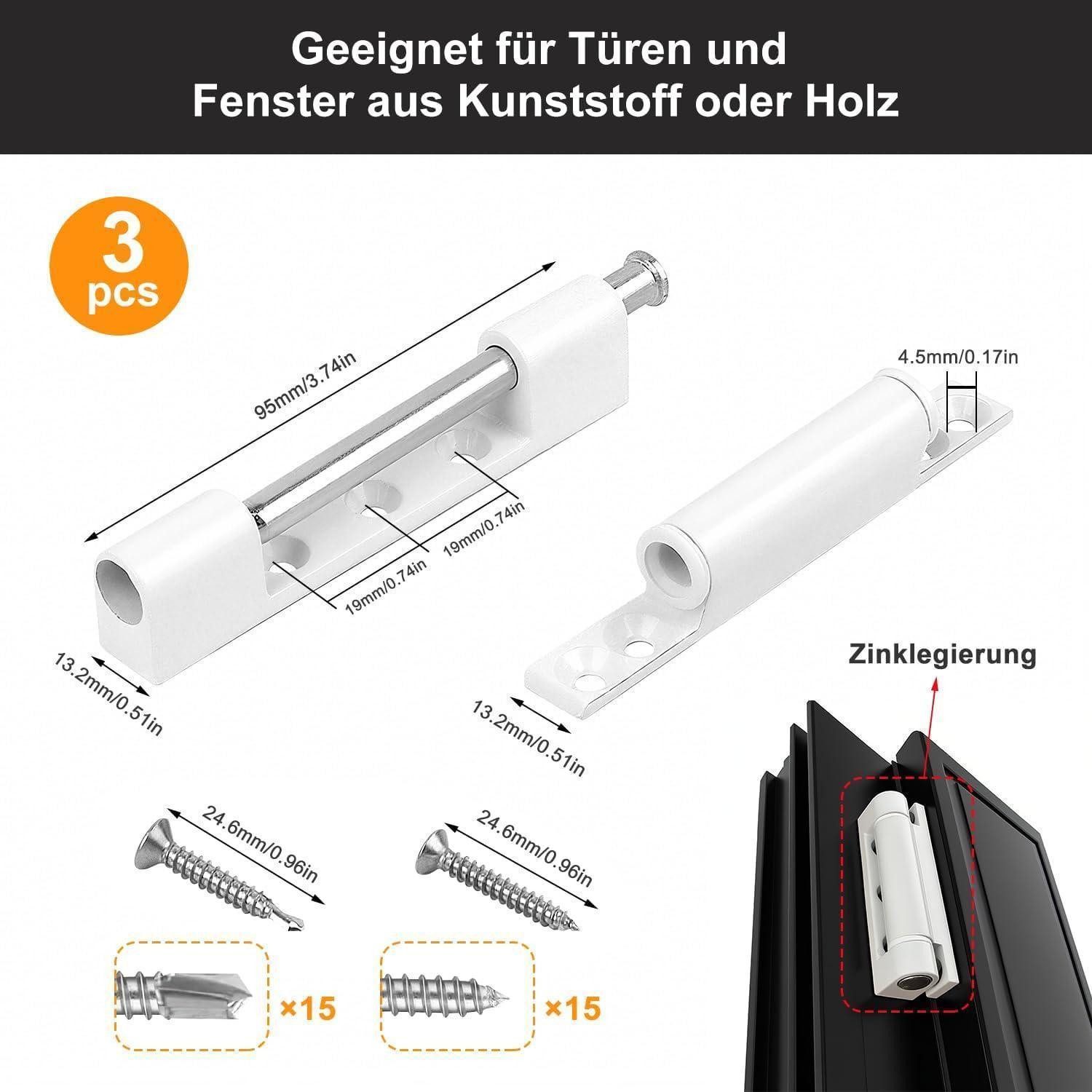 LuxusKollektion Fensterbeschlag Türscharniere 95mm Zinklegierung Weiß Fensterscharnier 3stk