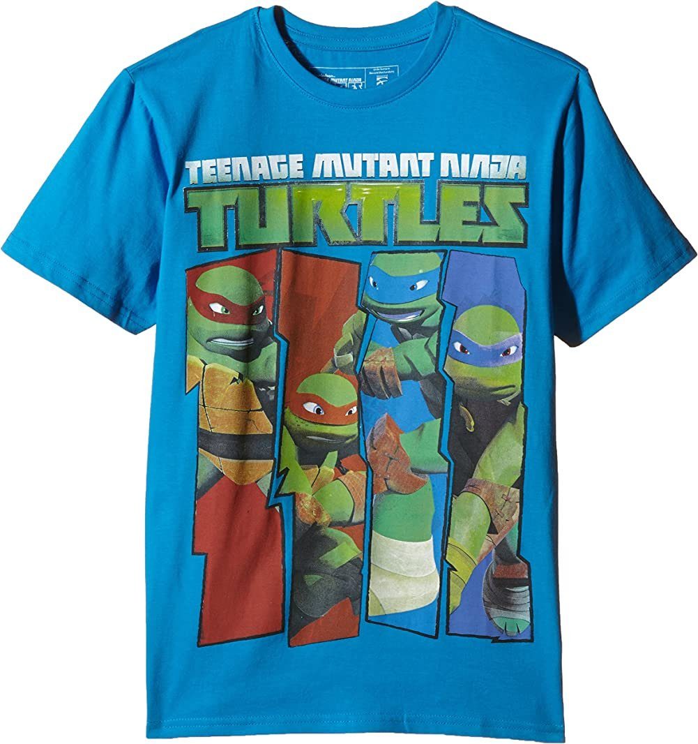 Teenage Mutant Ninja Turtles Print-Shirt Ninja Turtles T-Shirt BLAU Jungen + Mädchen