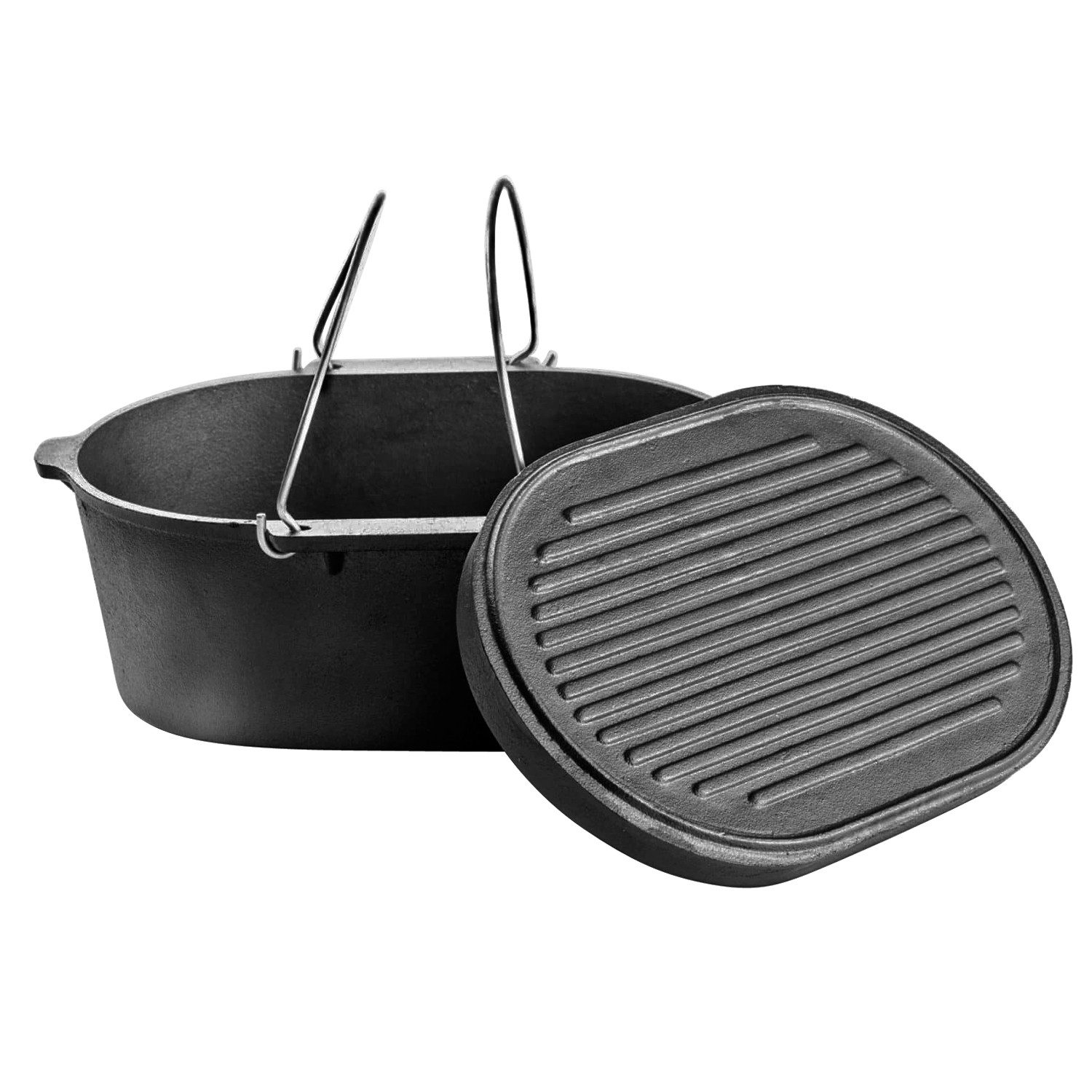 VALHAL OUTDOOR Grilltopf Valhal Outdoor Dutch Oven 9 l, oval, Gusseisen