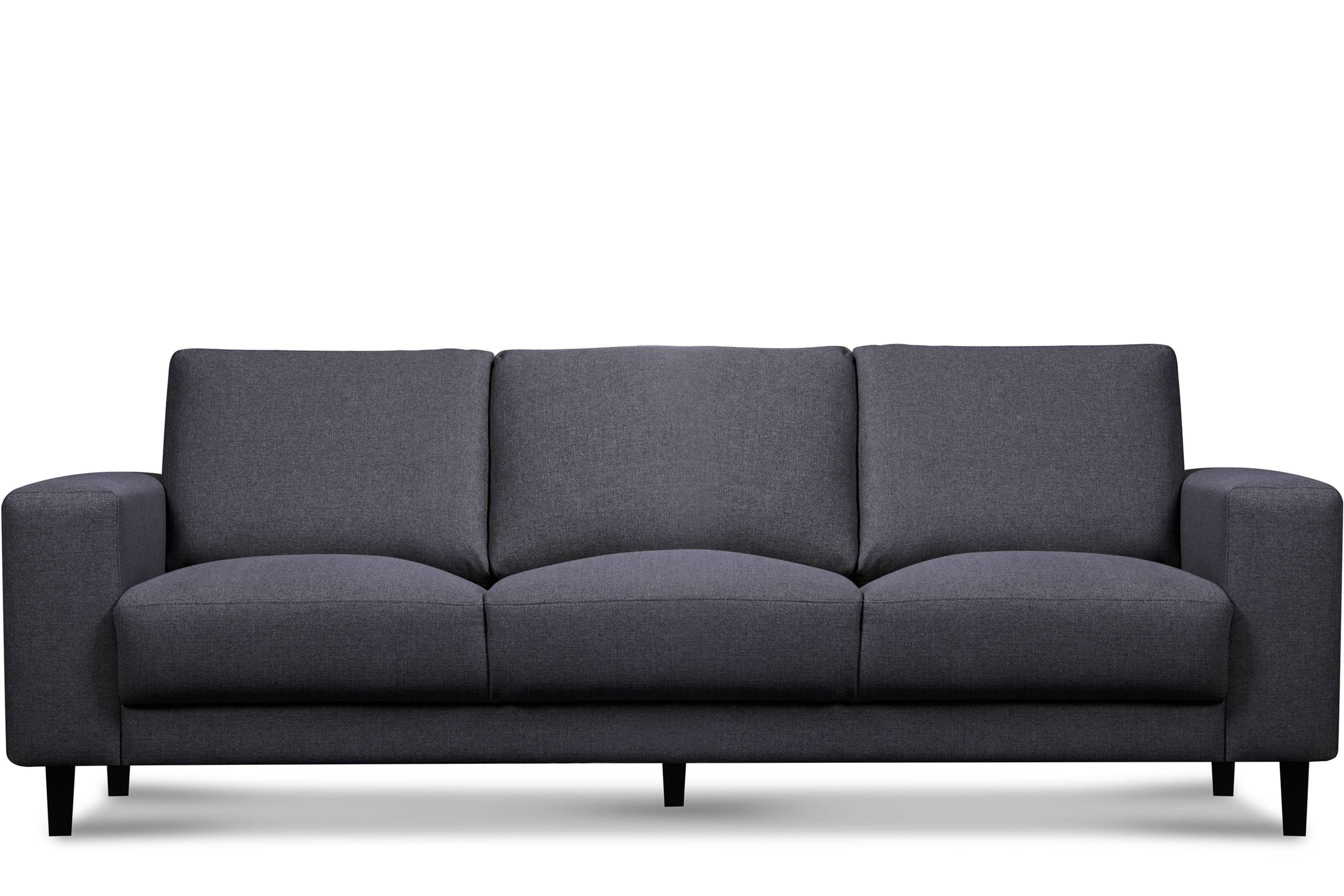 Konsimo 3-Sitzer ALIO Sofa 3 Personen, Massivholzbeine, zeitloses Design dunkelgrau | dunkelgrau | dunkelgrau