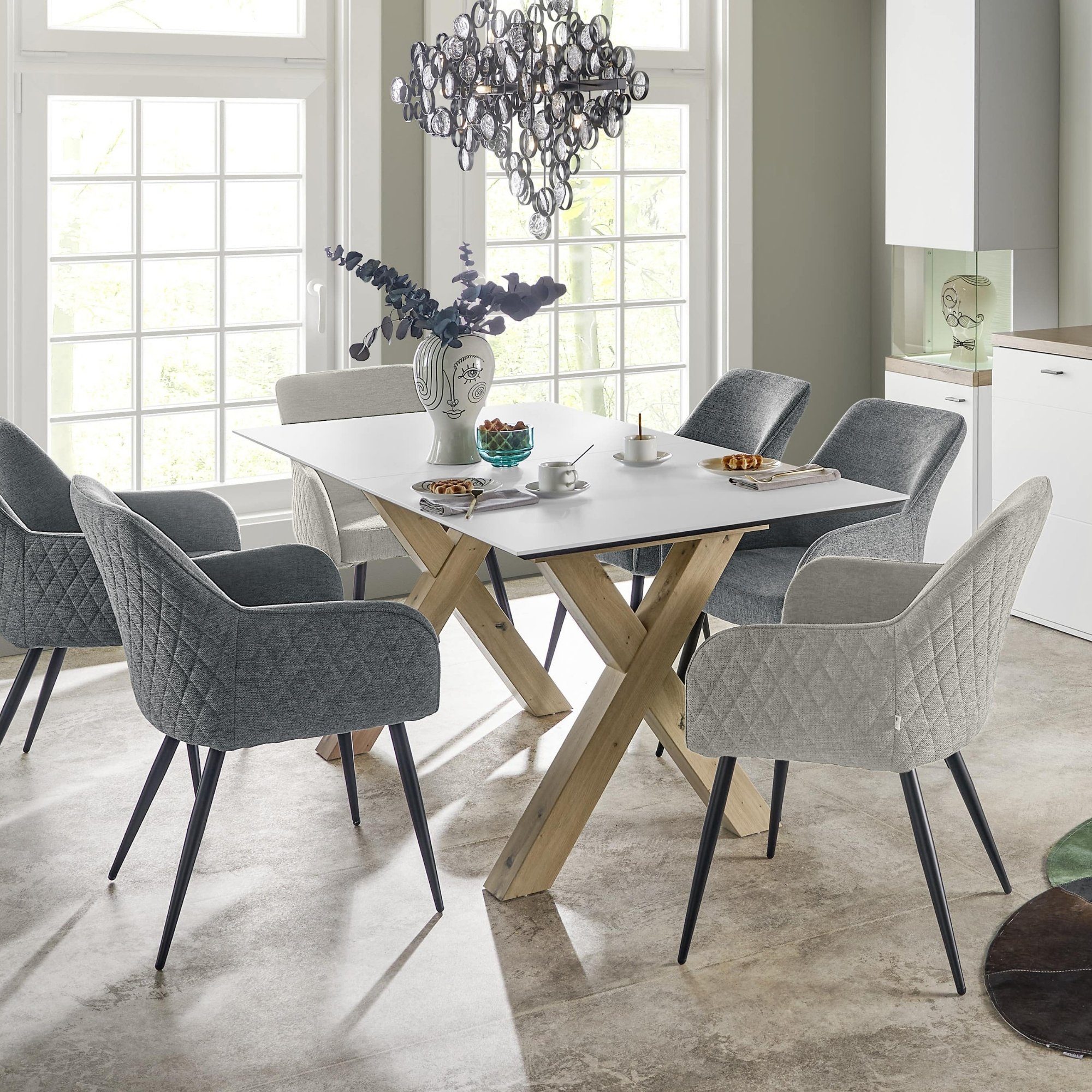 set one by Musterring Armlehnstuhl AKRON (2er-Set), gepolsterter Schalenstuhl für Küche, Esszimmer, Büro