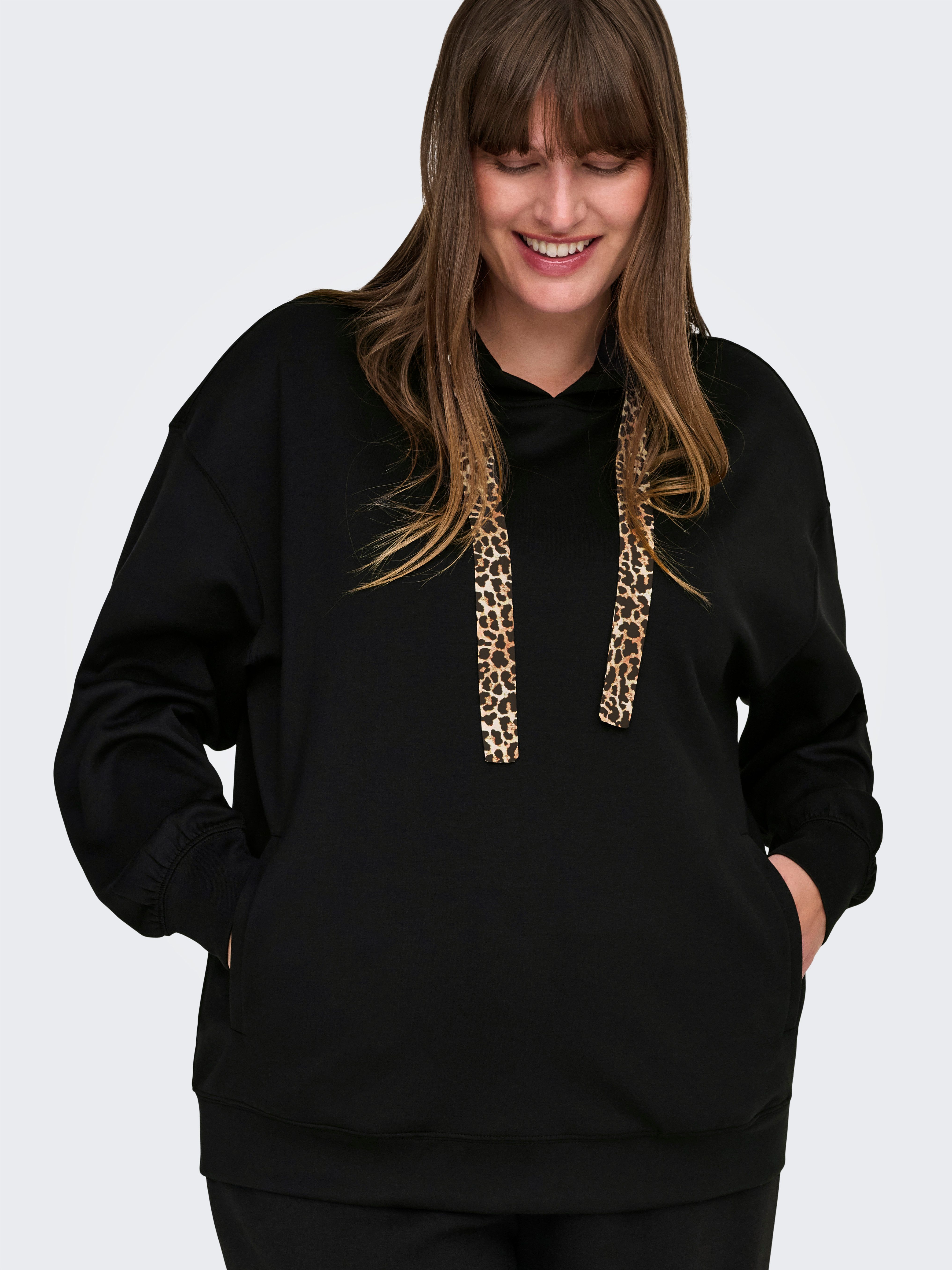 ONLY CARMAKOMA Kapuzensweatshirt CARALINA LIFE LEO DETAIL HOOD BOX JRS günstig online kaufen