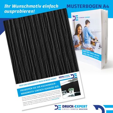 DRUCK-EXPERT Küchenrückwand Küchenrückwand Riffelstruktur Schwarz Hart-PVC 0,4 mm selbstklebend