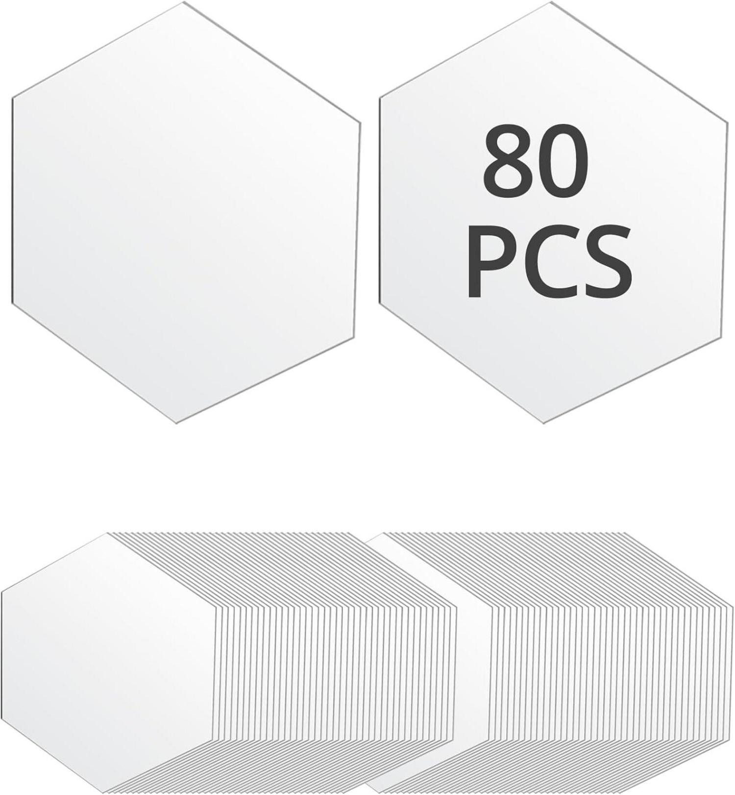 LuxusKollektion Стекло-Set 80 Klare Sechseckige Acrylplatten für