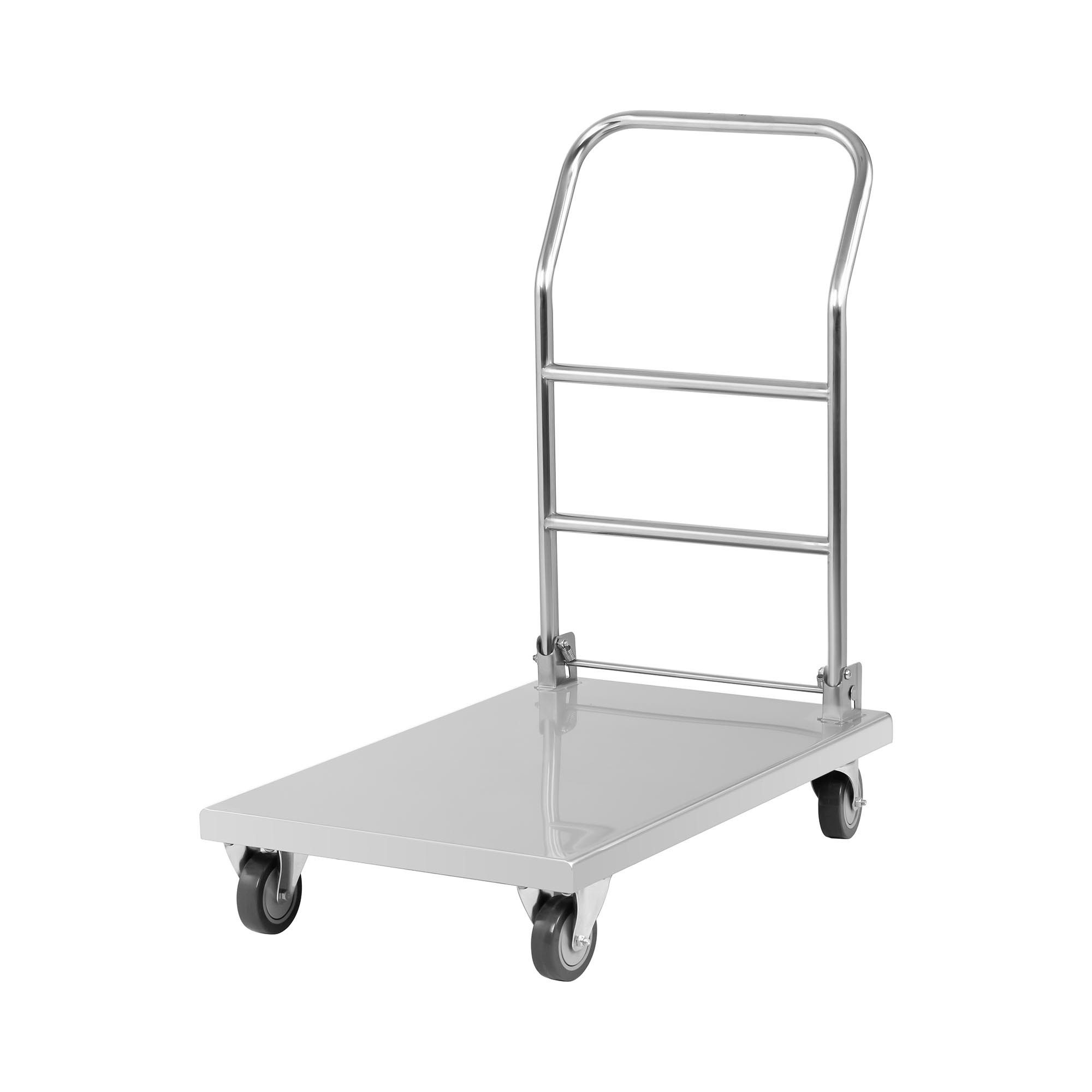 Royal Catering Transportwagen Transportwagen Edelstahl Handwagen Plattformwagen Rollwagen Klappwagen