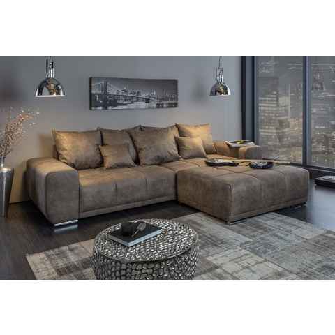 riess-ambiente Big-Sofa ELEGANCIA 285cm taupe, Einzelartikel 1 Teile, XXL Couch · Microfaser · mit Federkern · inkl. Kissen · Design