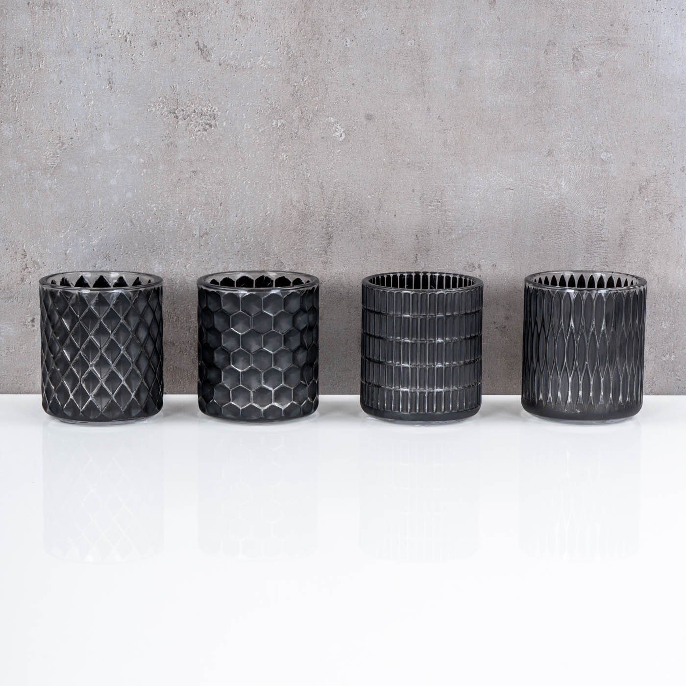 Levandeo® Teelichthalter, 4er Set Teelichthalter Schwarz günstig online kaufen