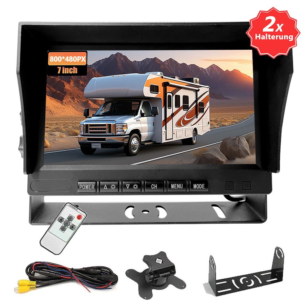 7 Zoll LCD TFT Farbig Monitor Display Für PKW LKW KFZ Auto Rückfahrkamera