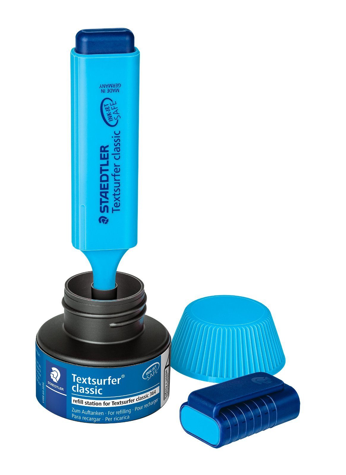 STAEDTLER Marker Nachfülltinte Textsurfer Classic blau 488 64-3 refill station, INK JET SAFE