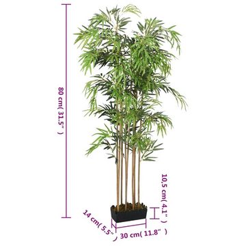 Kunstrasen Bambusbaum Künstlich 500 Blätter 80 cm Grün, vidaXL, Höhe: 80 mm