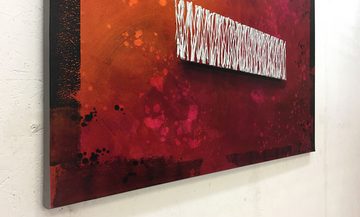 WandbilderXXL Gemälde Fire Crystal 120 x 80 cm, Abstraktes Gemälde, handgemaltes Unikat