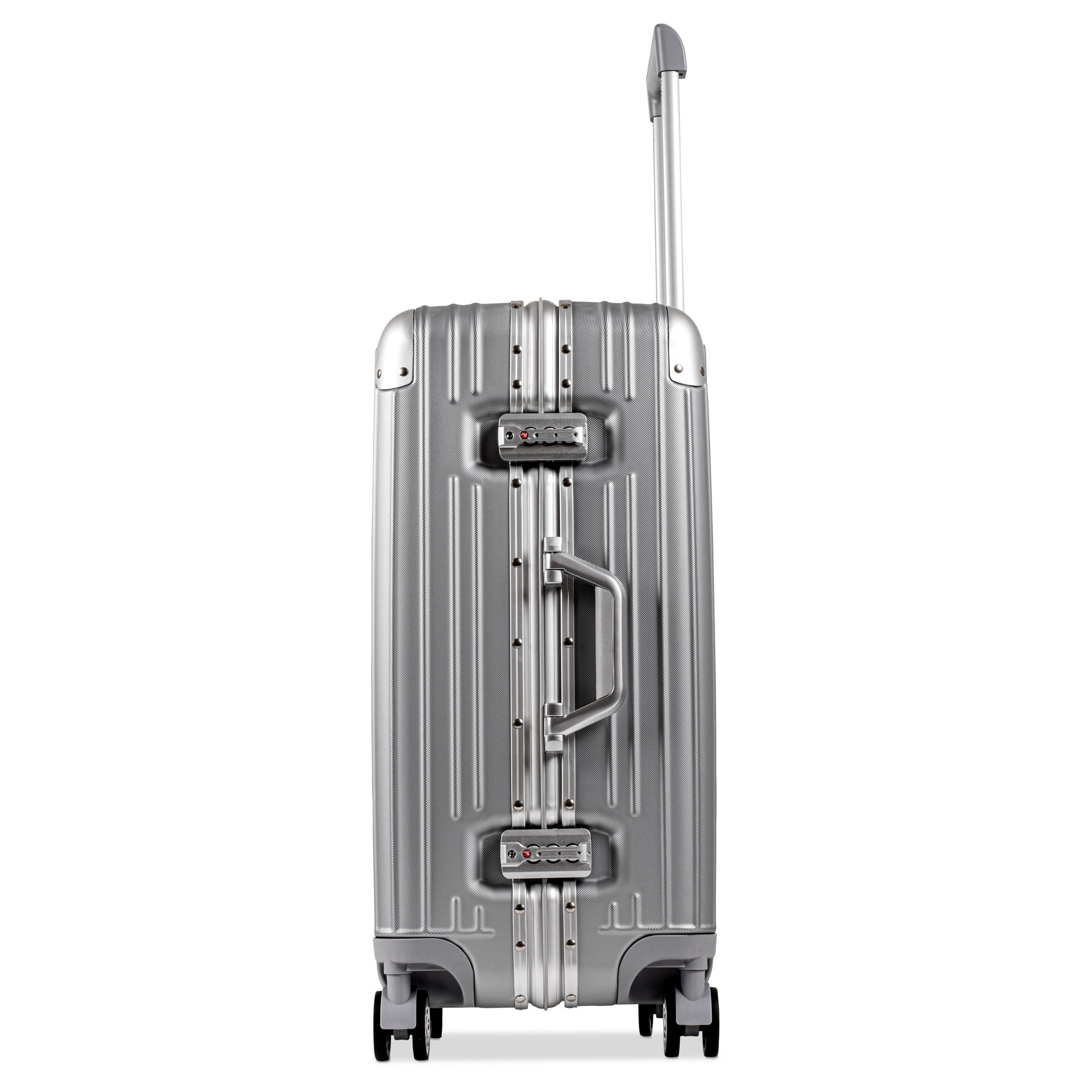 WINLIFE Koffer SPARSET Checkin-Trolley(67cm) + große Nummern-Schloss Koffer(77cm) SET TSA Reisekoffer, & ABS Alu-Rahmen, mit