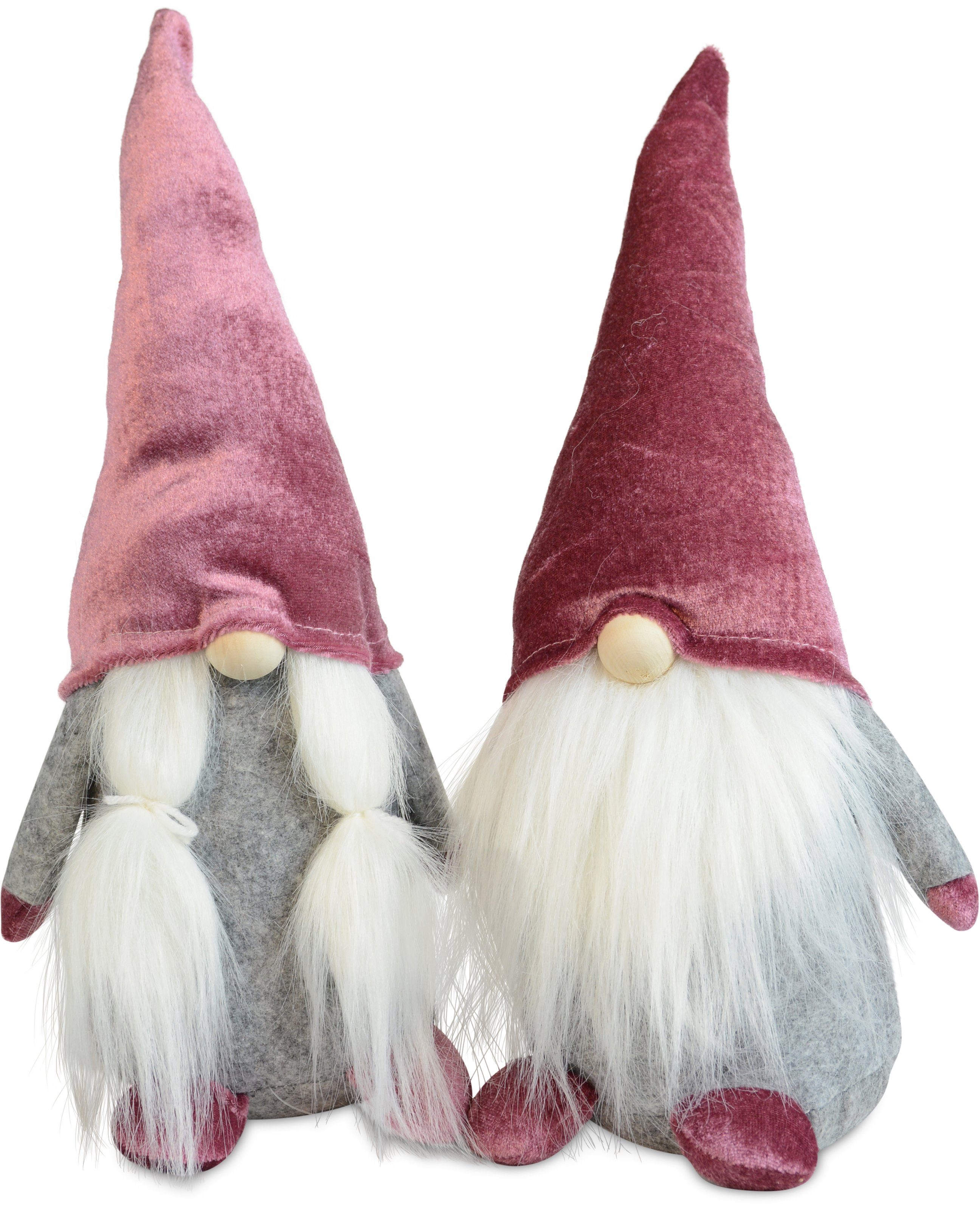 RIFFELMACHER & WEINBERGER Weihnachtsfigur Wichtel Junge und Mädchen, Weihnachtsdeko (Set, 2 St), Wichtel Höhe ca. 35 cm