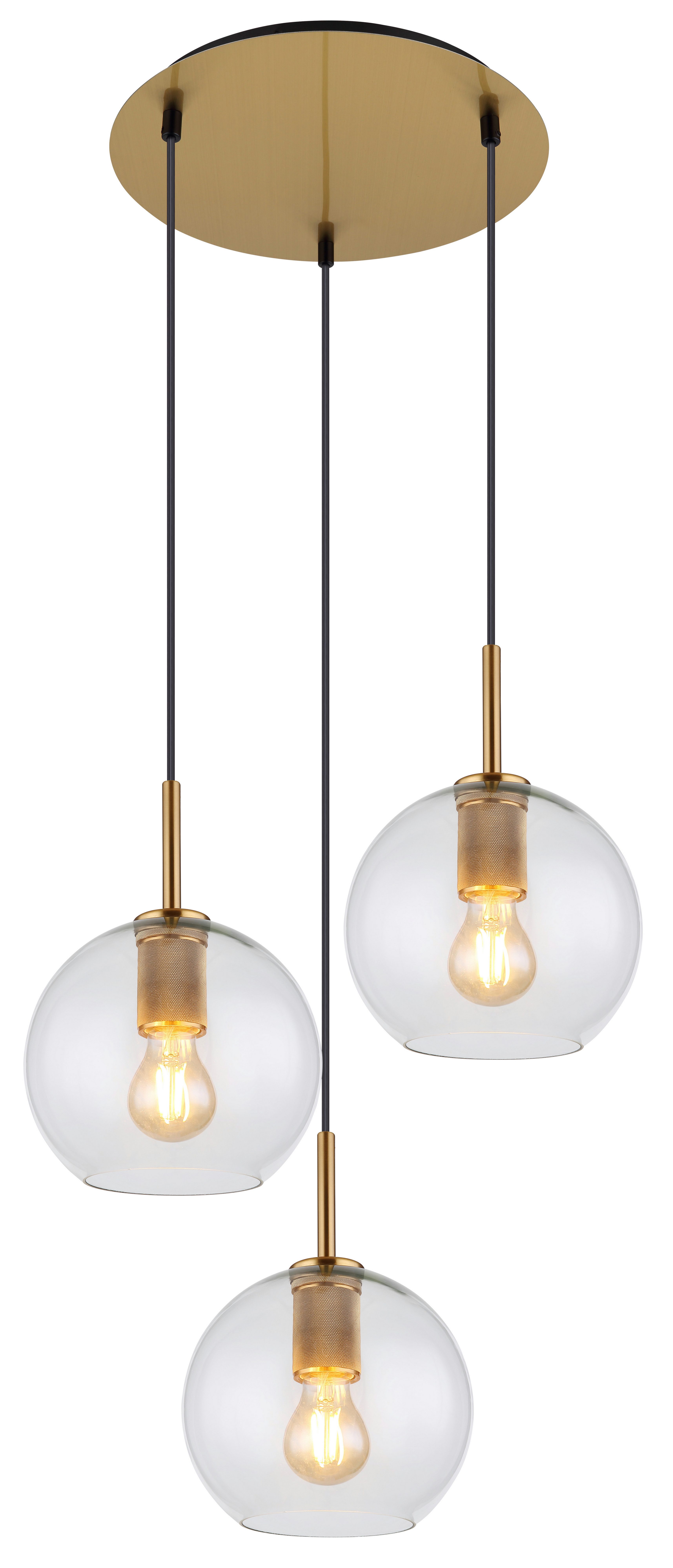 GLOBO LIGHTING Hängeleuchte ADARA, ohne Leuchtmittel, Hängeleuchte für Esszimmer Messing modern