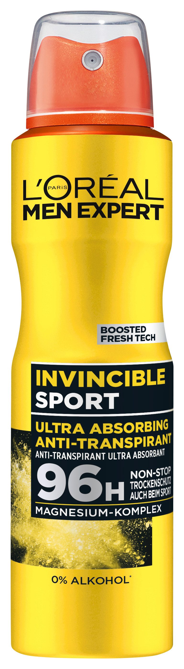 L'ORÉAL PARIS MEN EXPERT Deo-Spray Deo Spray Invincible Sport, Packung, 6-tlg., mit hoher Zuverlässigkeit