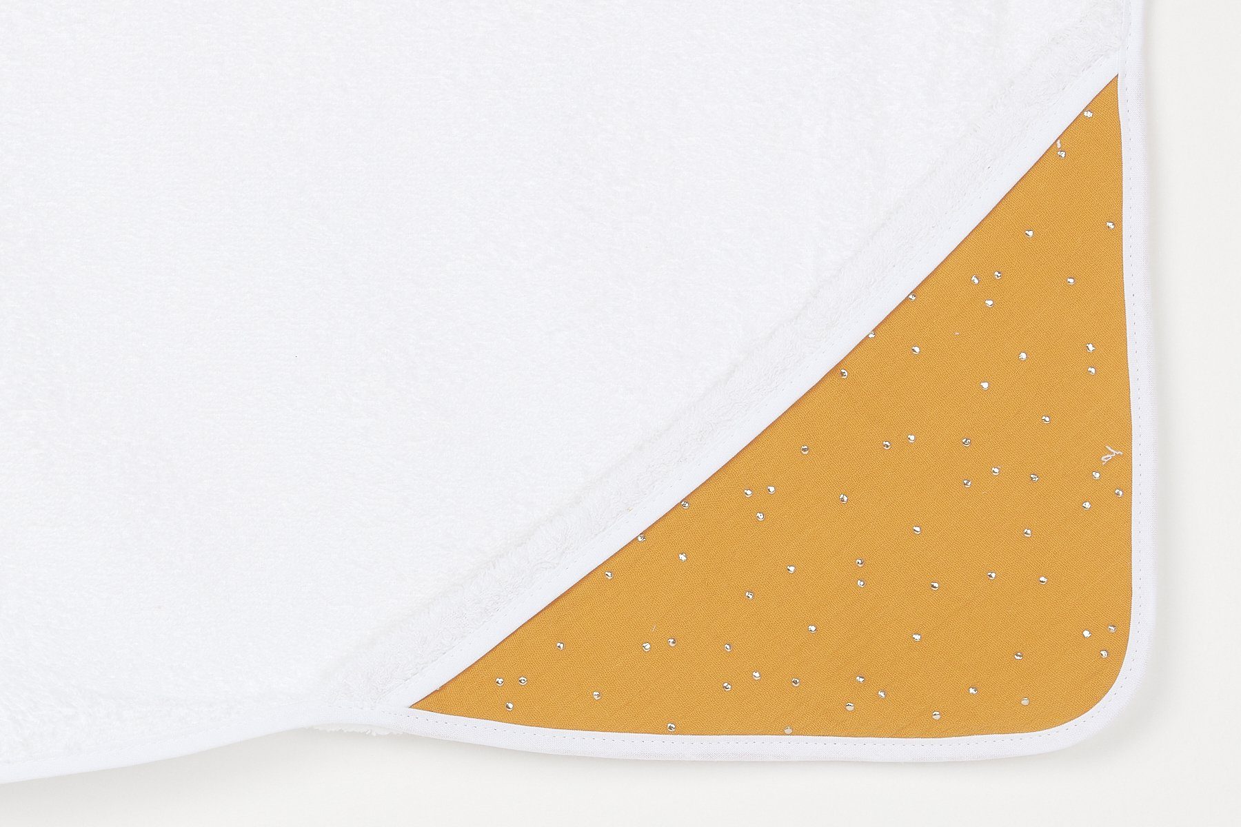 goldene weiches Punkte Kapuzenhandtuch Baumwolle, auf Schrägband KraftKids extra eingefasst dickes mit Gelb, und Musselin 100% Frottee,