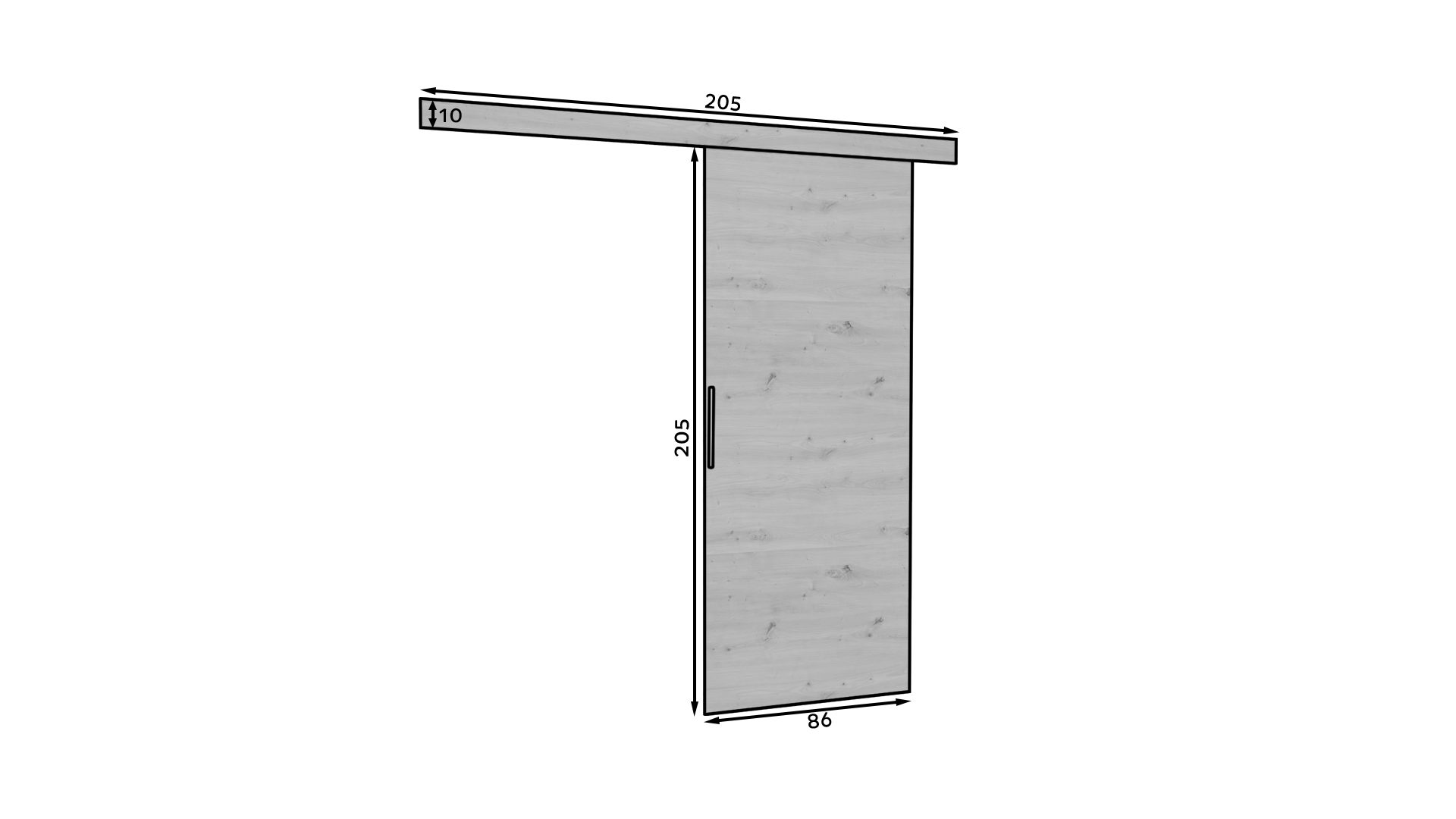 MOEBLO Schiebetür Danilo (moderne Wand-Schiebetür aus 16 mm Laminat, leises Schiebesystem, optional mit Soft-Close Funktion, universal montierbar, Schiebetüren  – Bild 5 von 5