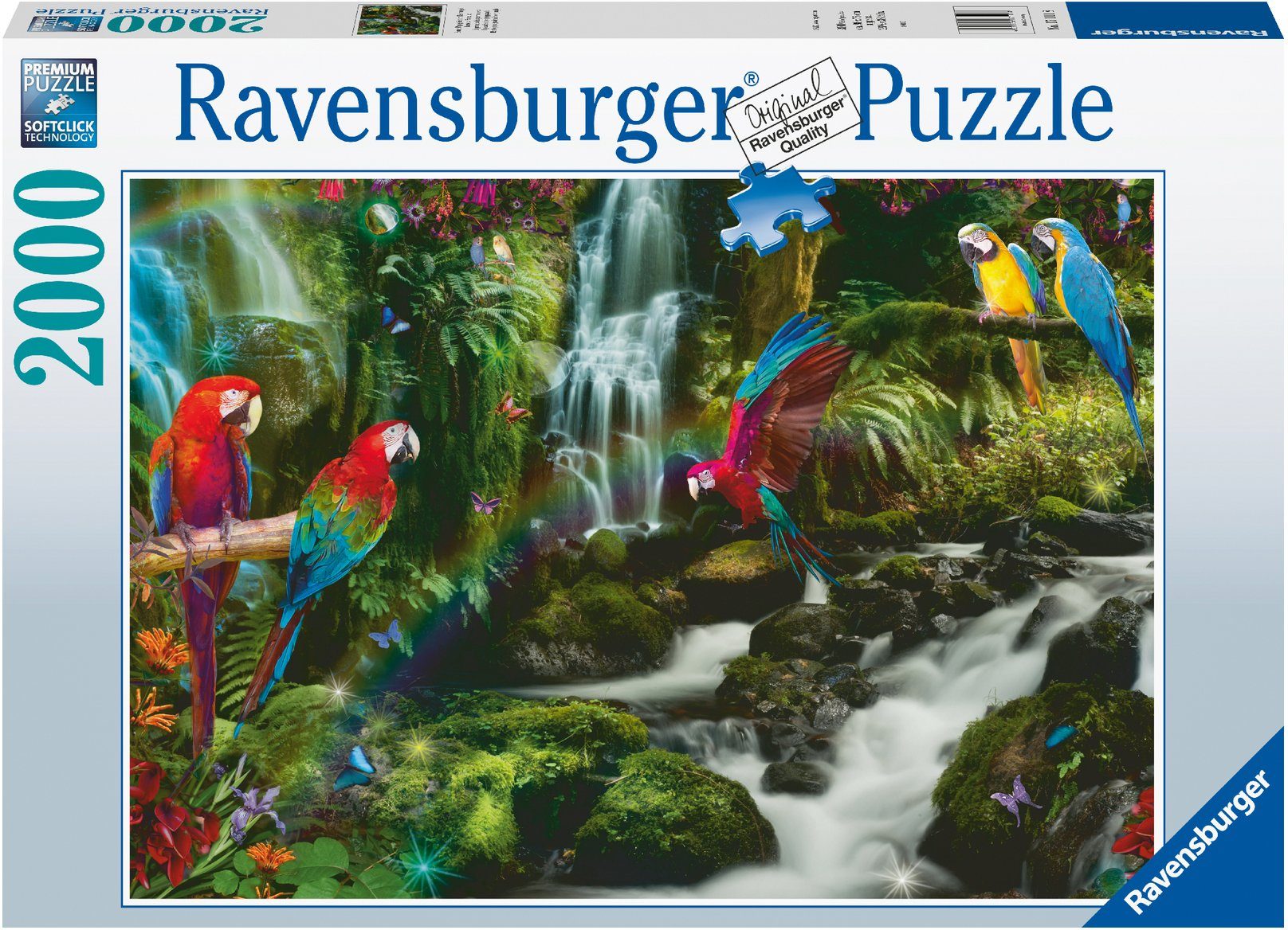 Ravensburger Puzzle Bunte Papageien im Dschungel, 2000 Puzzleteile, Made in günstig online kaufen