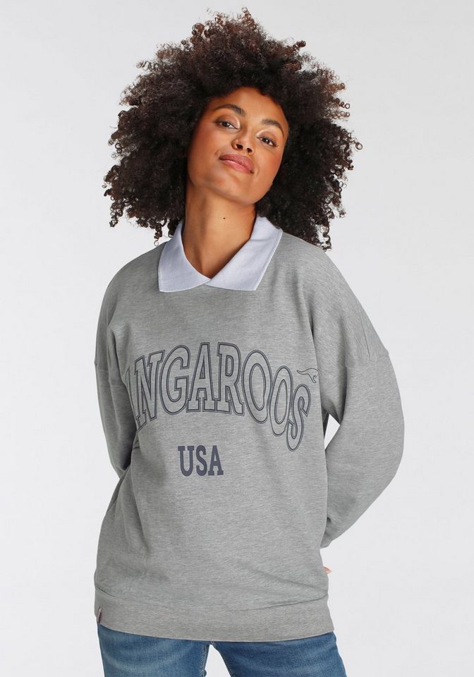 KangaROOS Sweatshirt, Lässig trendige Oversize-Passform mit überschnittener  Schulter