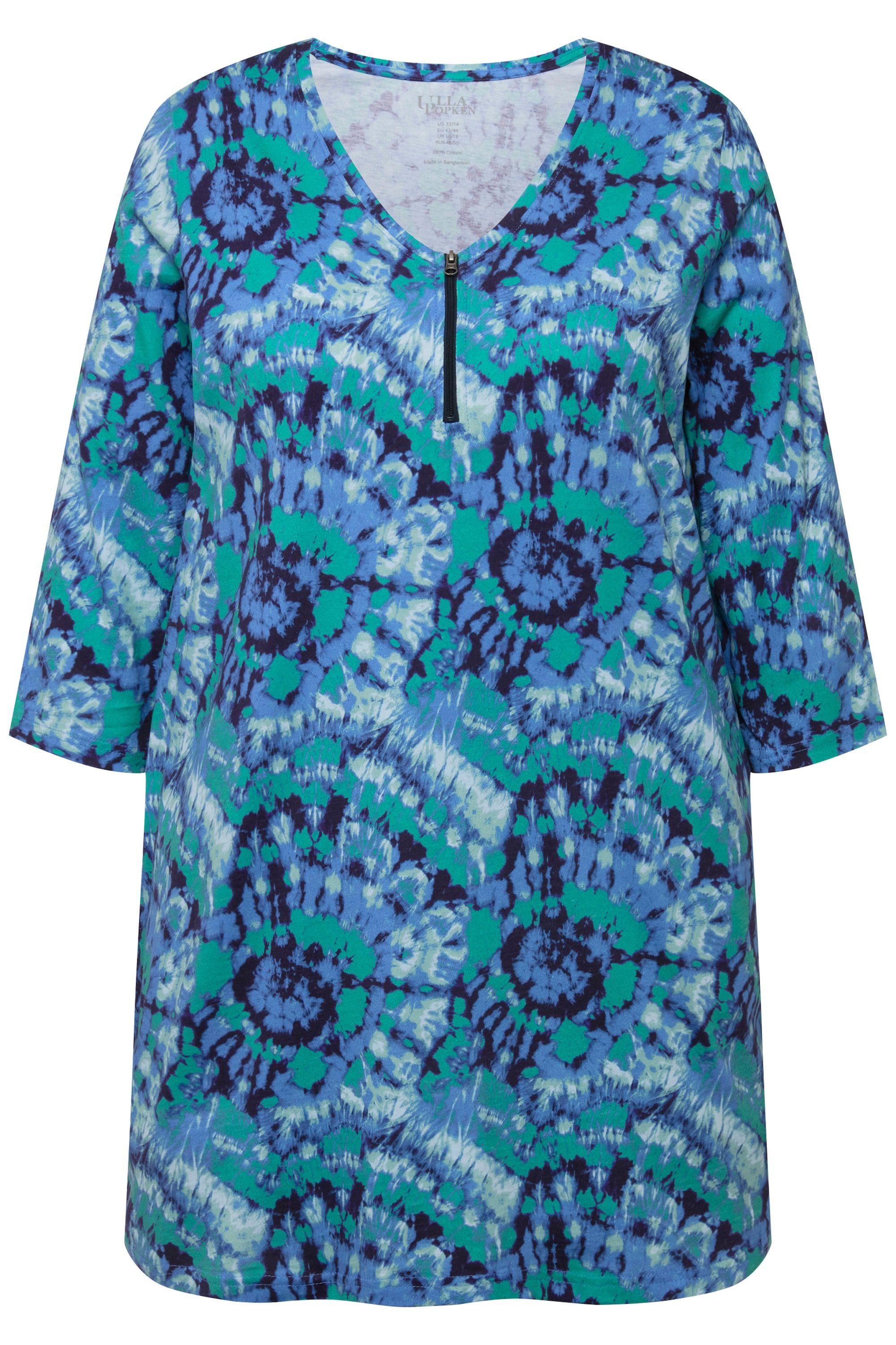 Ulla Popken Longshirt Longshirt Batikmuster Zipper günstig online kaufen