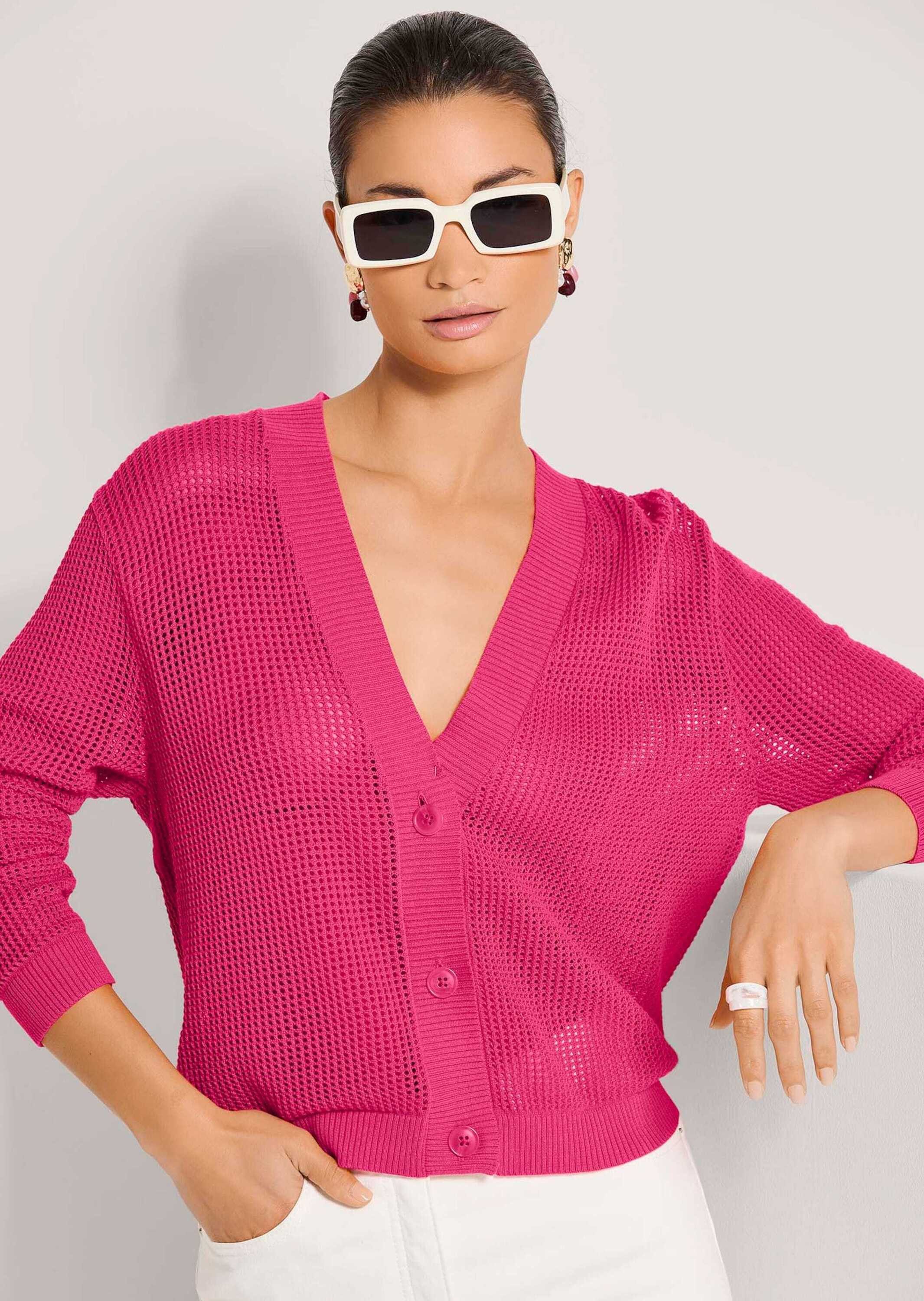 MADELEINE Strickjacke Kurze Ajour-Strickjacke