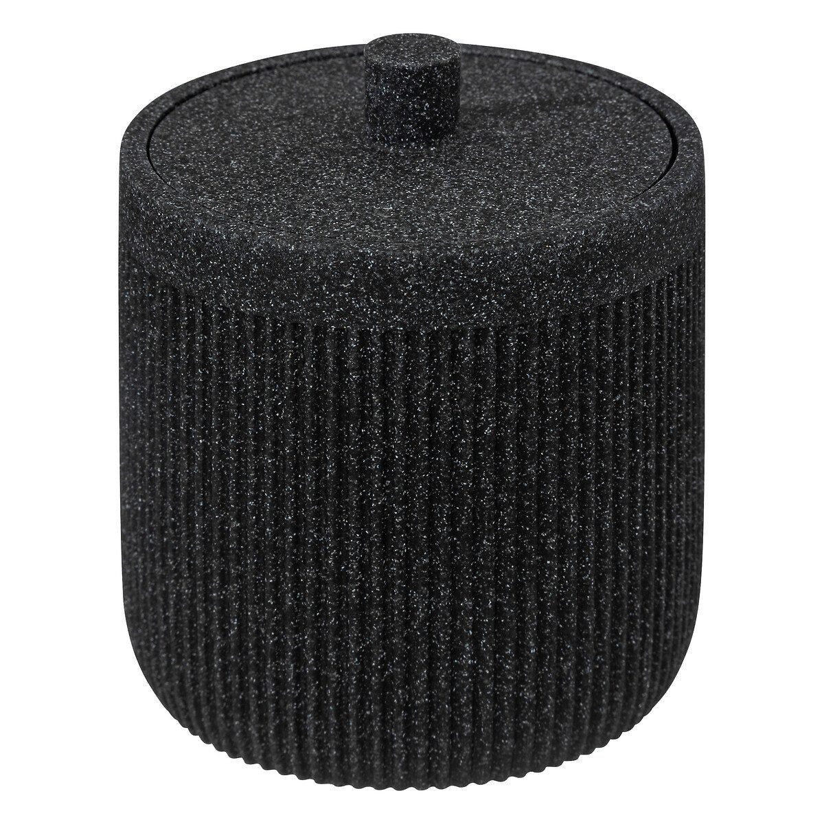 5five Simply Smart Aufbewahrungsbox Wattepads- und Wattestäbchenbehälter ONYX, Schiefer, Ø 9,9 cm