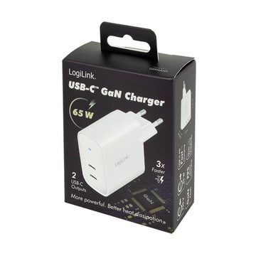 LogiLink USB-Steckdosenadapter, 2x USB-C® (PD), USB-Ladegerät (USB Power Delivery (USB-PD)