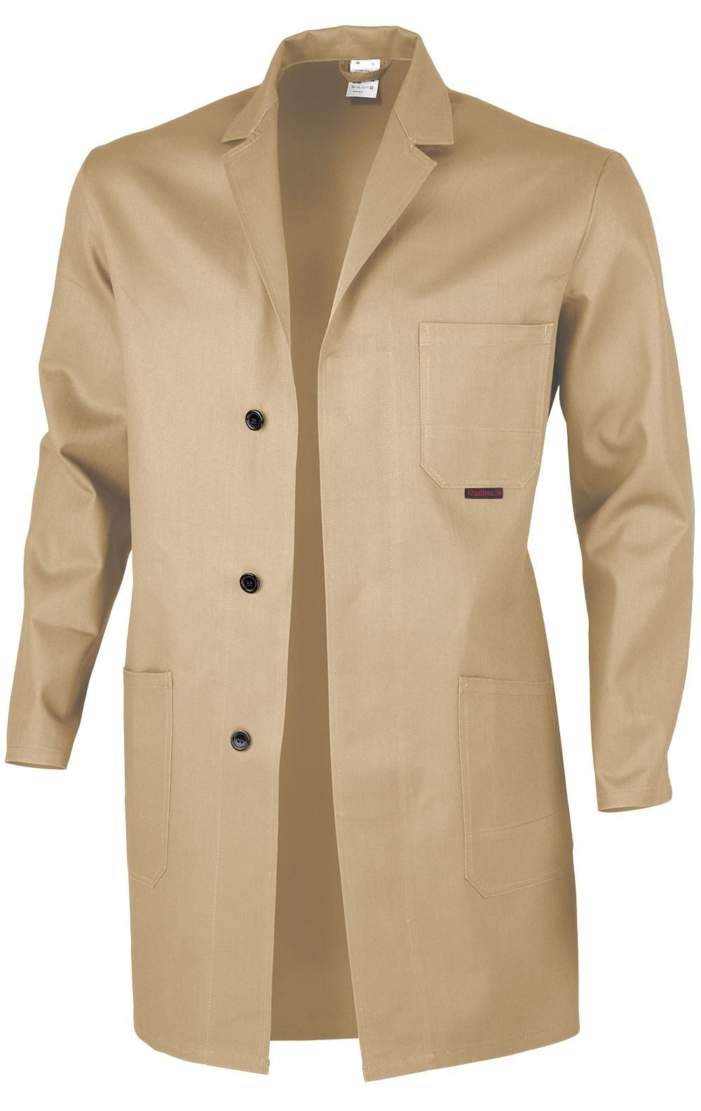 Qualitex Workwear Arbeitsjacke classical Berufsmantel - BW 270 - Strapazierfähig aus reiner Baumwolle (1-St) klassischer Laborkittel mit 4 Taschen - Pflegeleicht - Waschbar