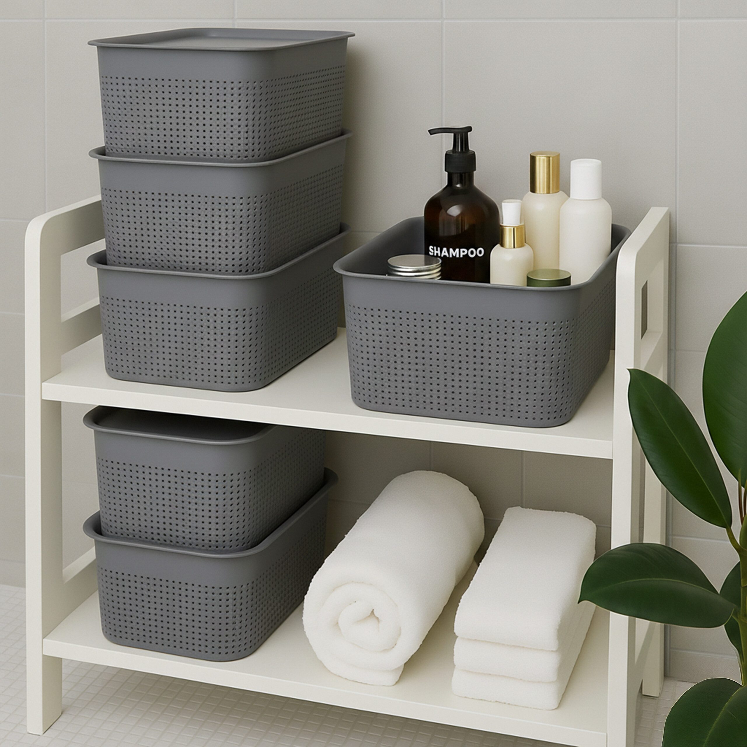 relaxdays Aufbewahrungsbox mit Deckel 6er Set, günstig online kaufen
