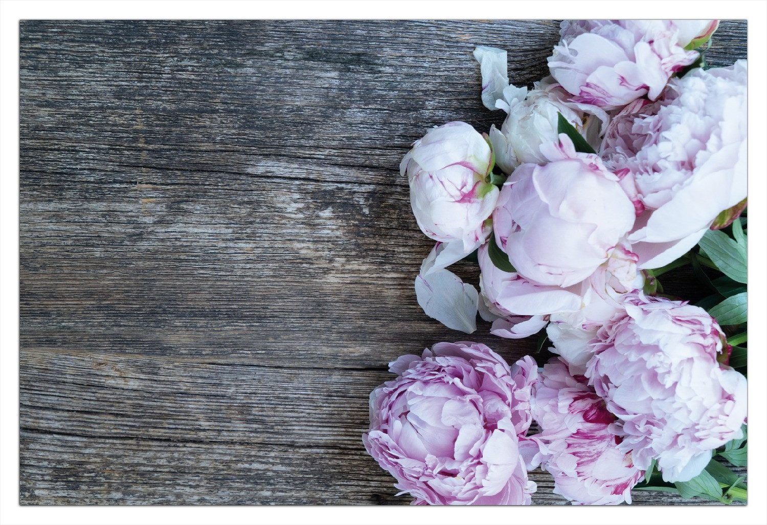 Wallario Wandfolie, Pinke Blumen auf Holz, in verschiedenen Ausführungen