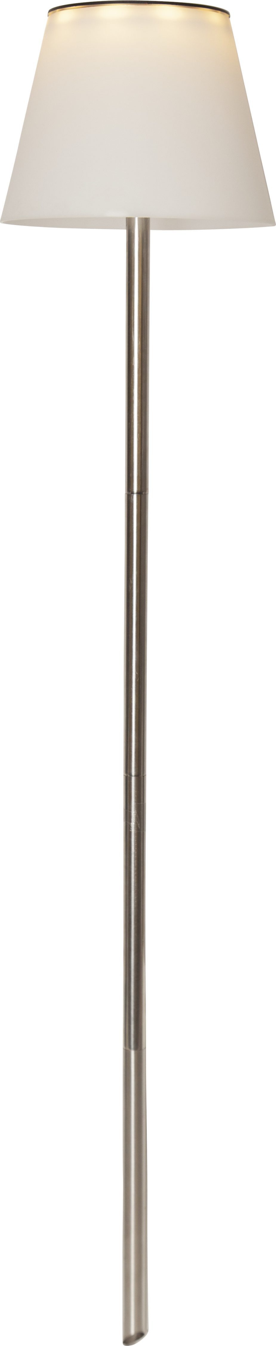 STAR TRADING LED Solarleuchte Solarlampe Solini, Tageslichtsensor, LED fest integriert, Warmweiß, variable Höhe bis 90cm, weißer Schirm, 15lm, Dämmerungssensor