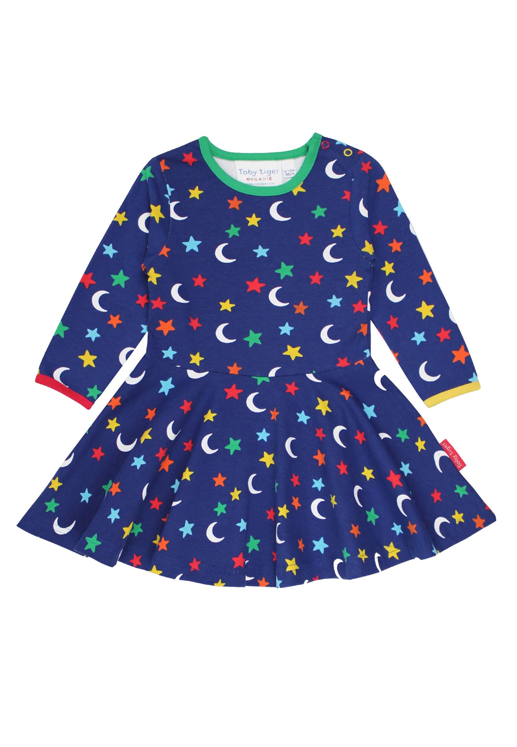Toby Tiger Shirtkleid Skater Kleid mit Mond und Sterne Print