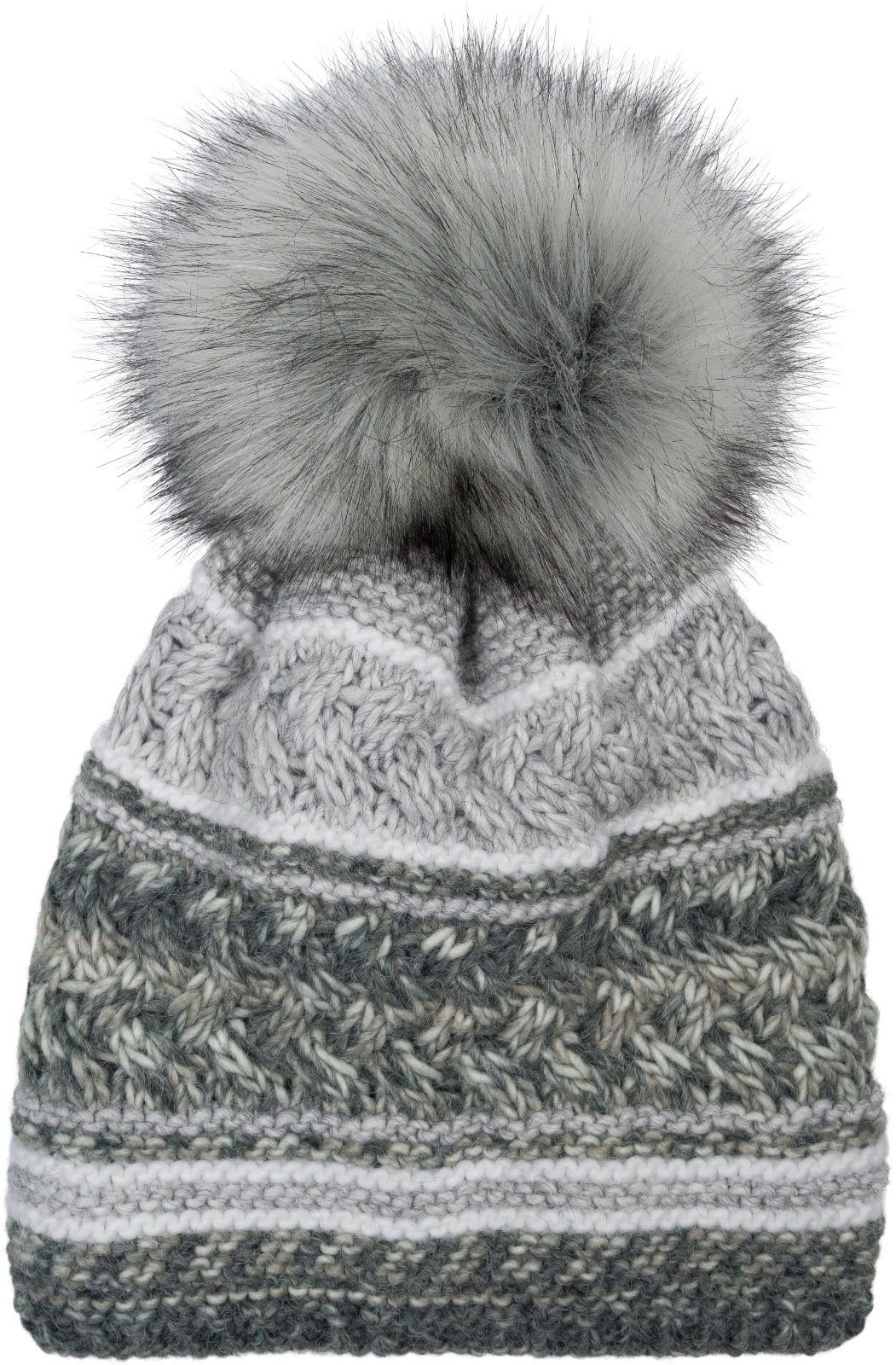 styleBREAKER Bommelmütze Strick Bommelmütze mit buntem günstig online kaufen