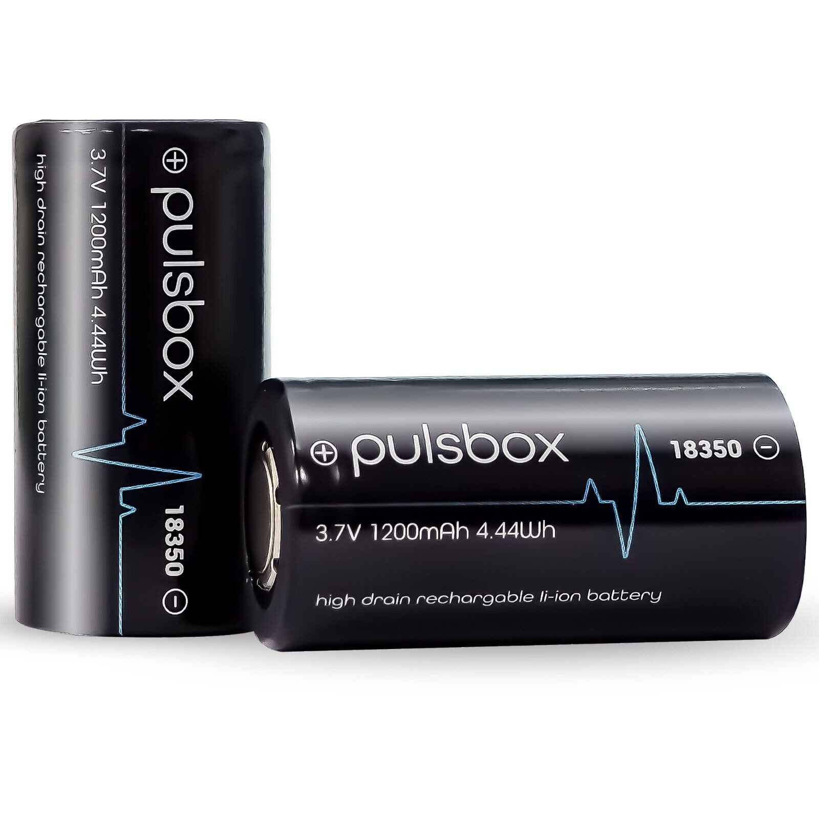 pulsbox 18350 Akku IMR Li-Ion High Drain Batterie 1200 mAh (3,7 V), Flat Top