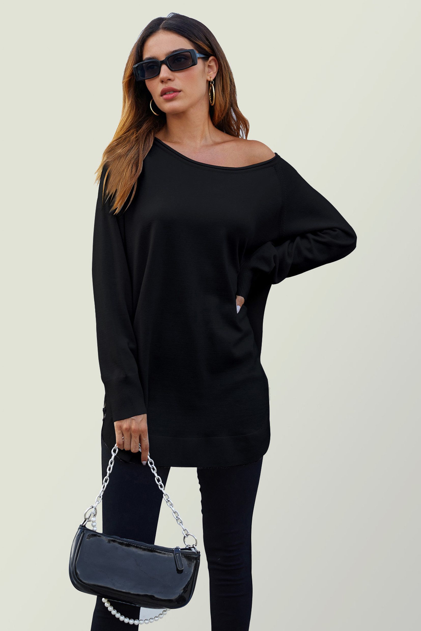 FS Collection Longpullover Damen Longpullover Oversize Strickpullover für H günstig online kaufen