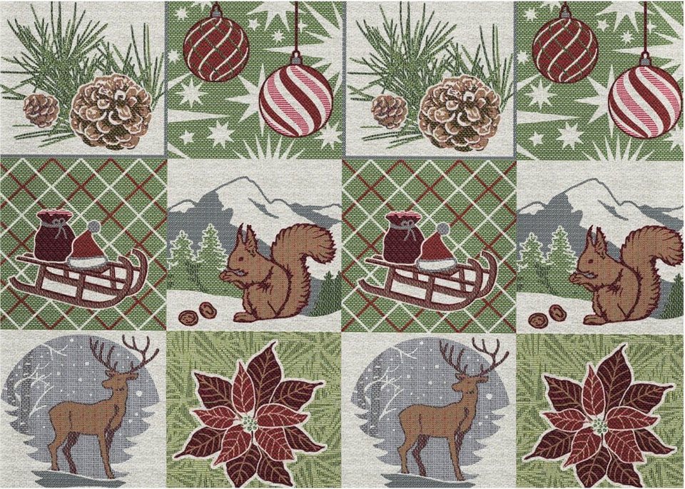 Platzset, 1531 Winterwelt, Gobelin, Weihnachtsdeko, Weihnachten, APELT,  (Set, 2-St)