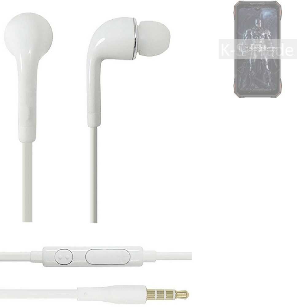 K-S-Trade für Doogee S89 In-Ear-Kopfhörer (Kopfhörer Headset mit Mikrofon u Lautstärkeregler weiß 3,5mm)