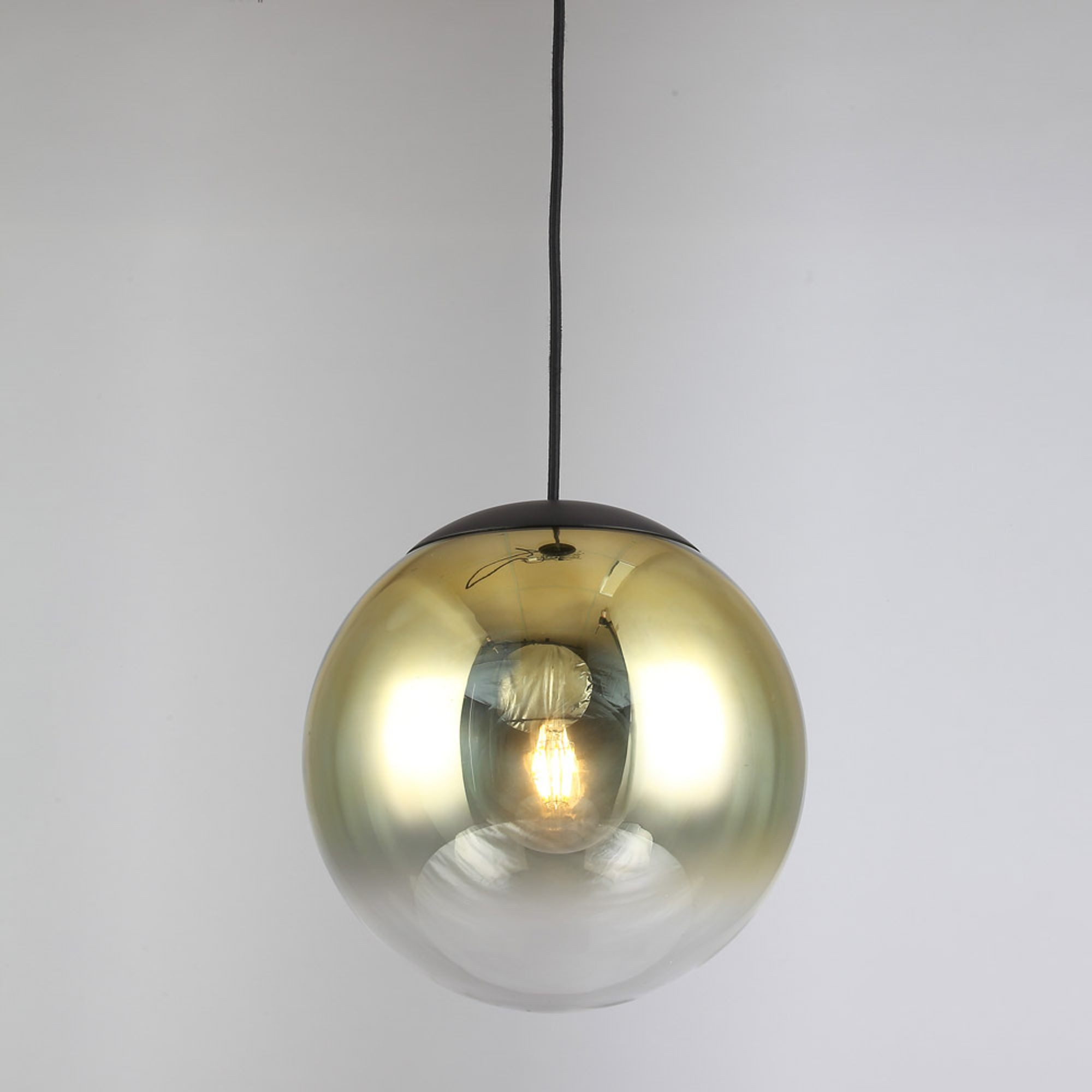 s.luce Pendelleuchte Galerieleuchte Progress Glas mit Farbverlauf 5m Abhängung Gold