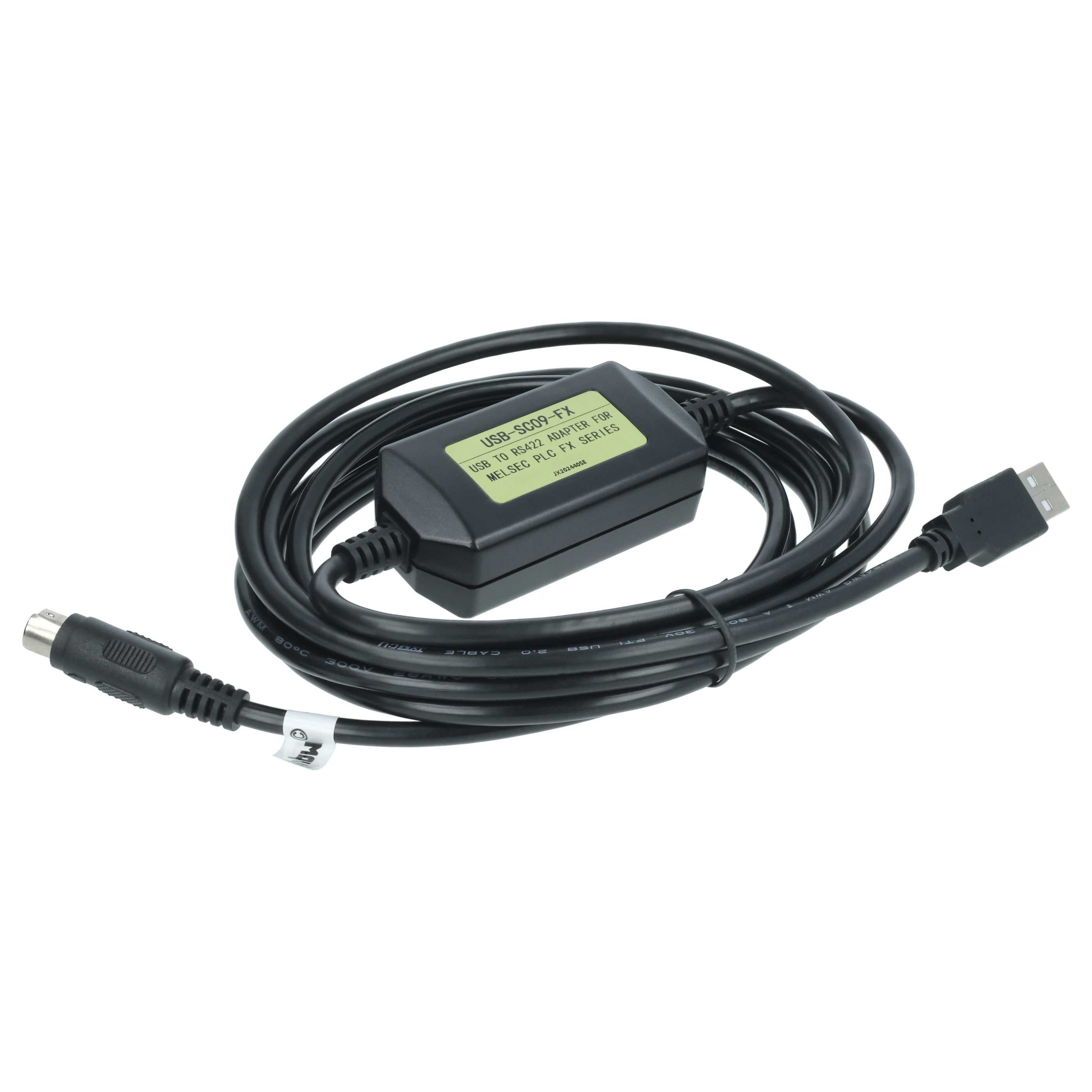 vhbw passend für Mitsubishi MELSEC FX1N, FX3U, FX3GA, FX2N, FX1S, FX Computer-Kabel