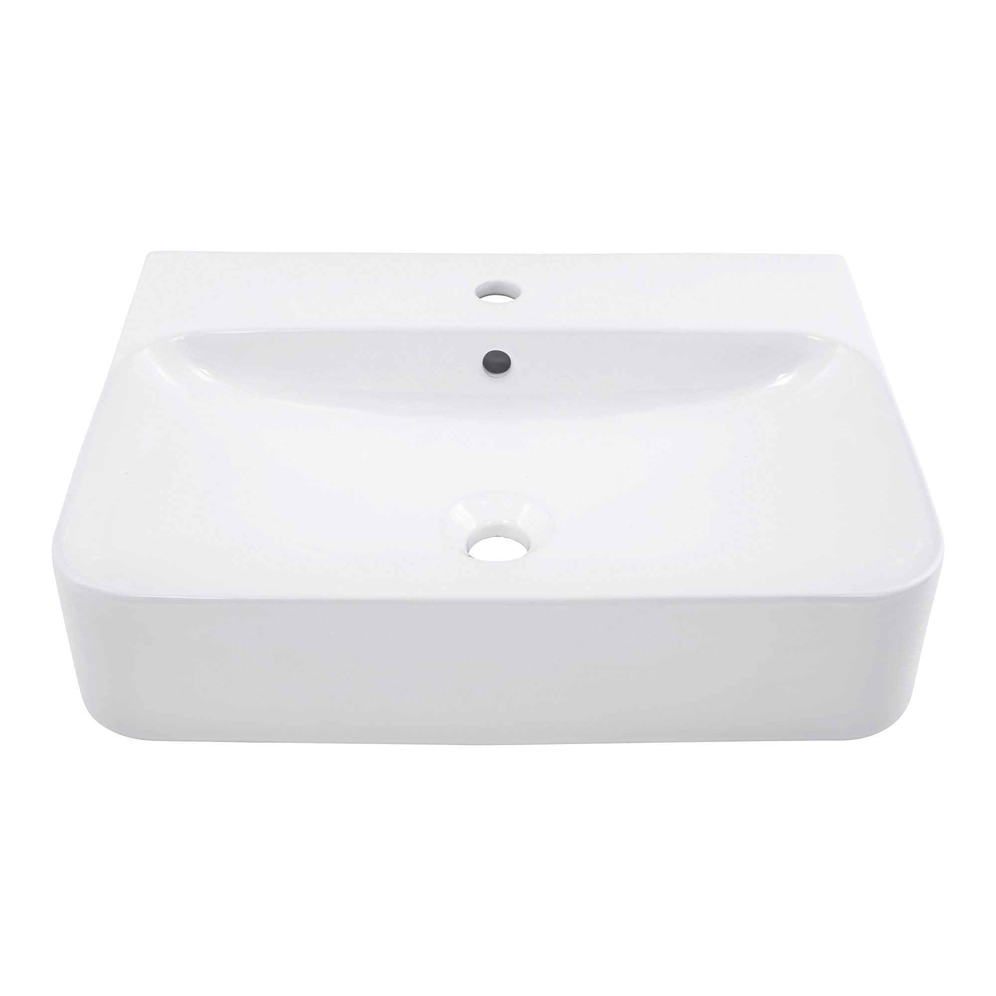 SCHÖNER WOHNEN-Kollektion Раковины DARA mit Überlauf, Keramik, Weiß, geeignet für Wandmontage und als Aufsatzwaschbecken