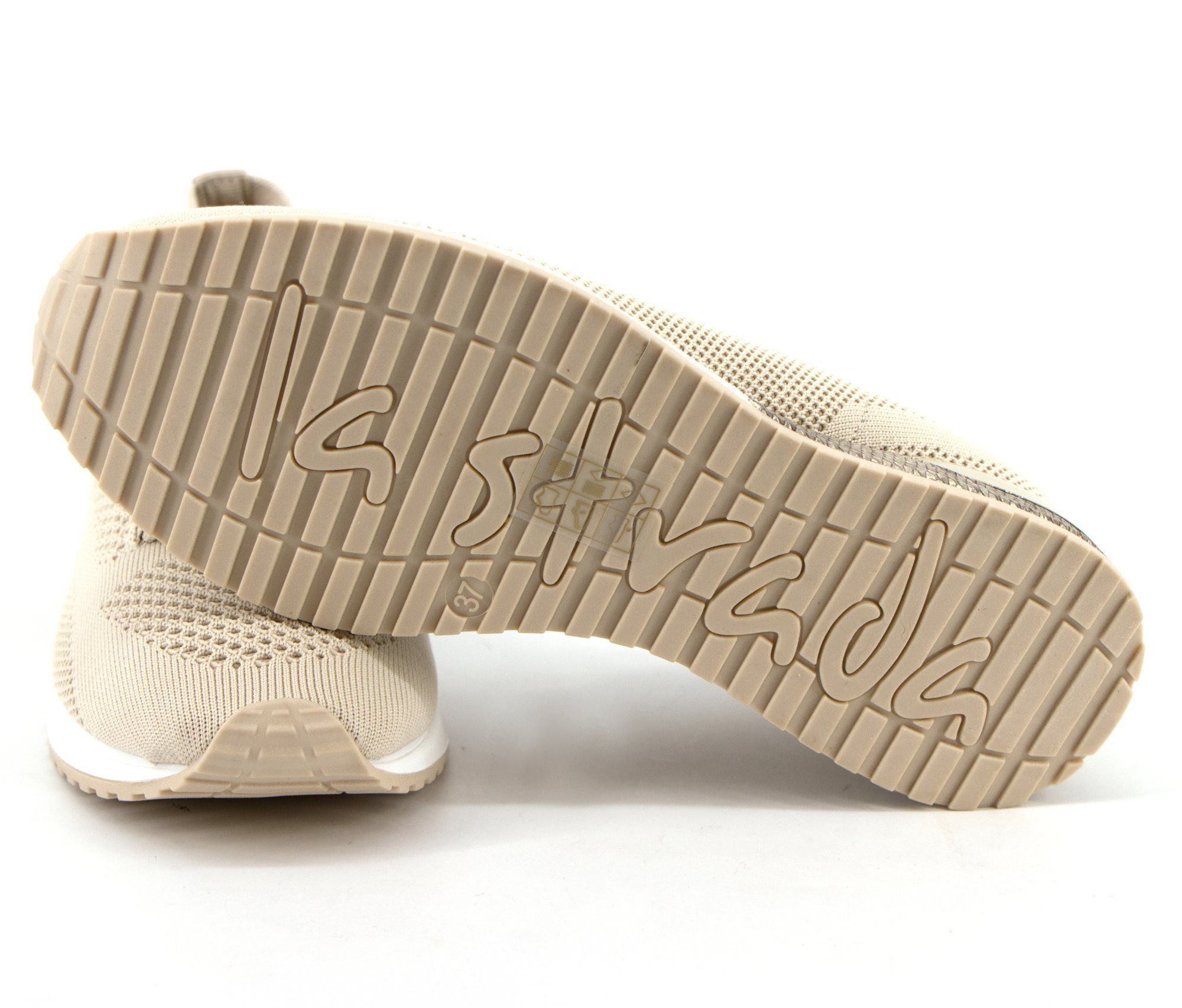 Schuhe Sneaker La Strada La Strada Sneaker beige knitted - 2000972-4522 Sneaker