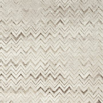 Teppich Elegant-moderner 3d Zig-Zag Teppich in gold-beige, Teppich-Traum, rechteckig, Geeignet für Fußbodenheizung, Rundherum gekettelt, Je Licht heller / dunkler (glänzend)