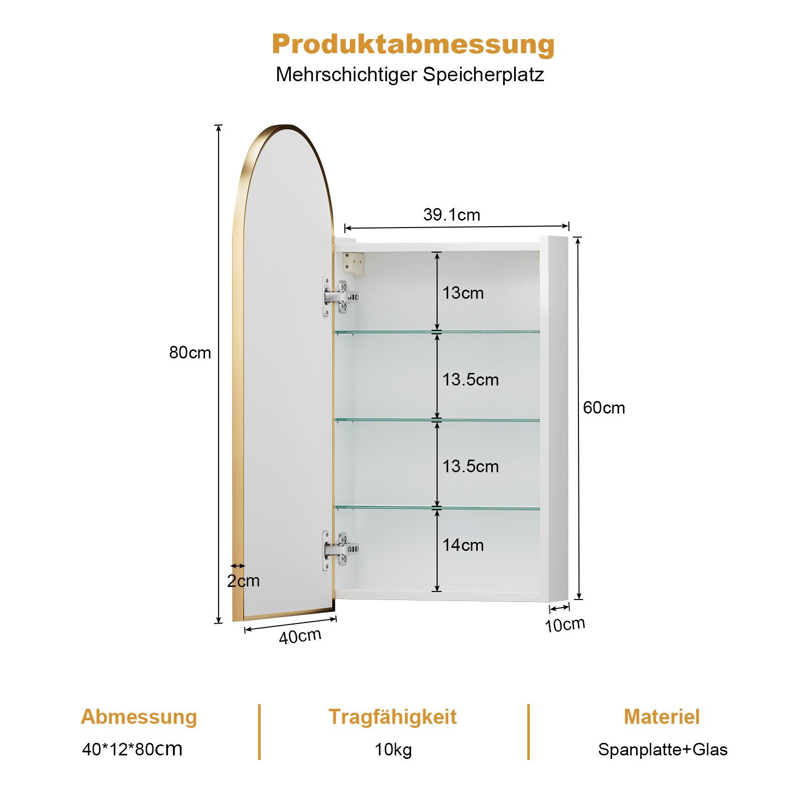 radelldar Badezimmerspiegelschrank Hängeschrank mit Spiegel, Badschrank günstig online kaufen