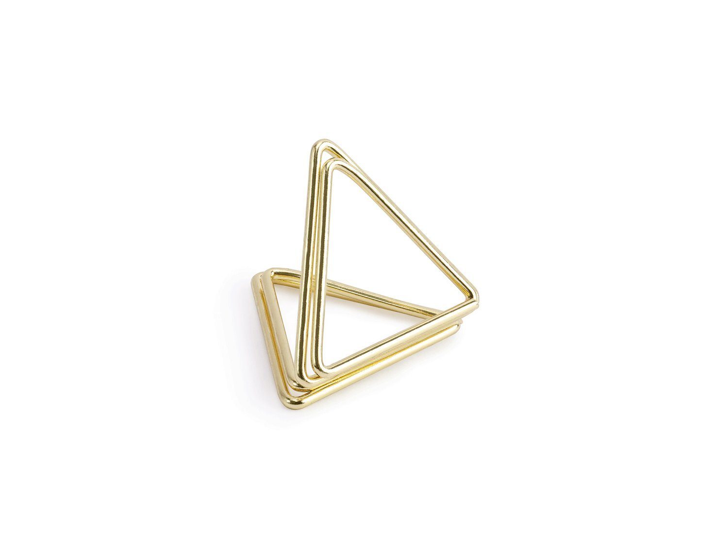 partydeco Tischkartenhalter, Tischkartenhalter Dreieck 2,3cm Metall gold, 10 Stück