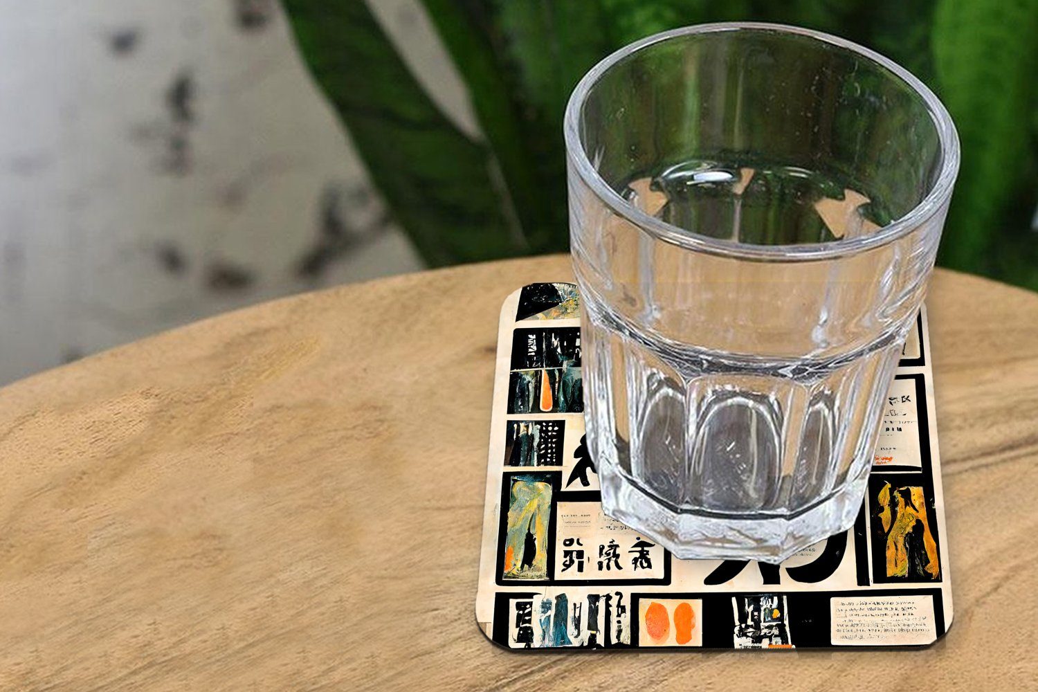Korkuntersetzer, - 6-tlg., Glasuntersetzer Gläser, Tasse Zitat, Vintage Untersetzer, Zubehör Tischuntersetzer, für Glasuntersetzer, - - MuchoWow Zeitung Japan